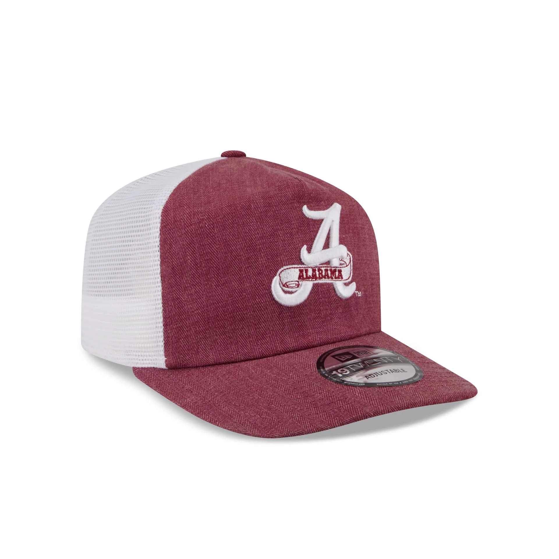 Alabama Crimson Tide Herringbone Team Colors 19TWENTY Trucker Hat - Image 3