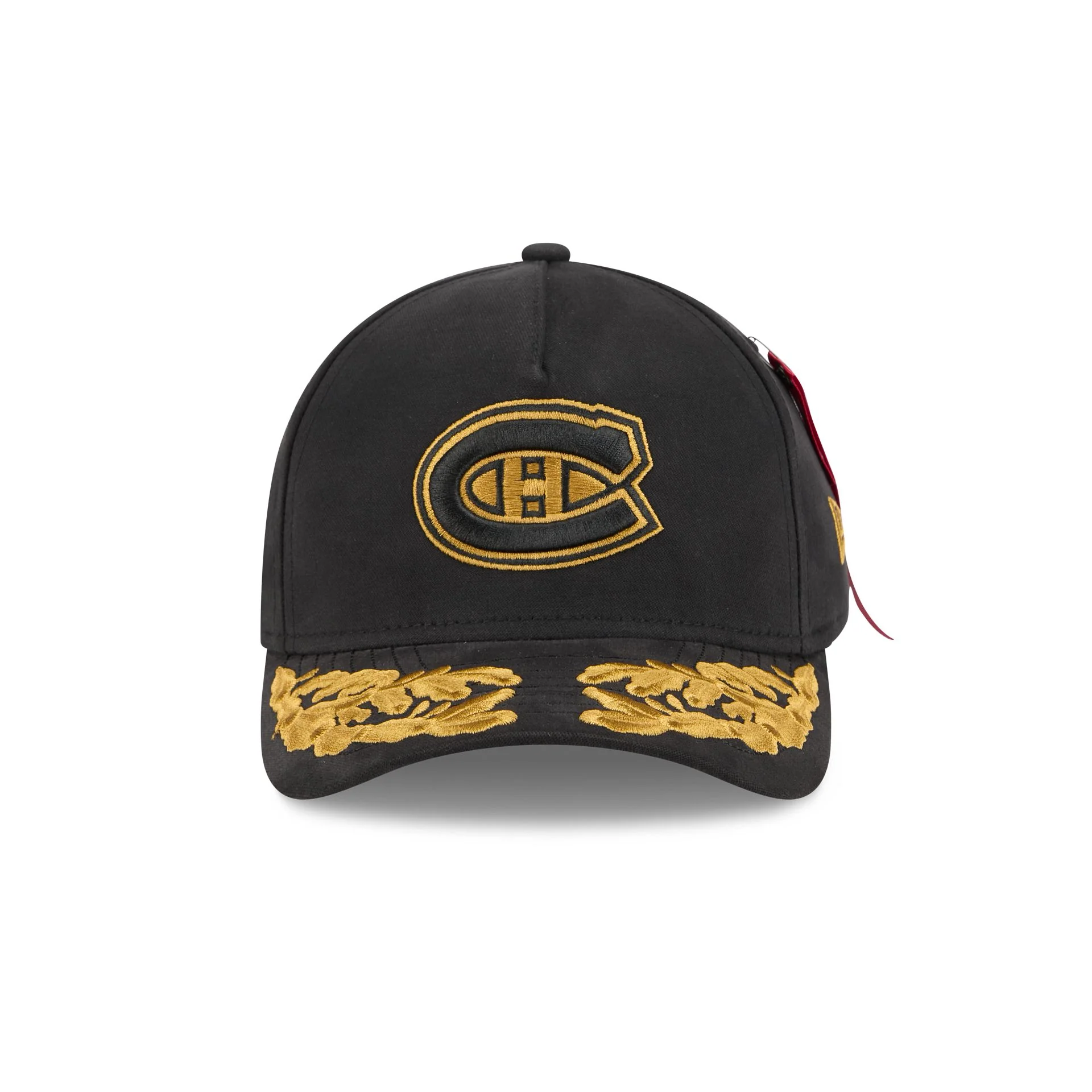 Alpha Industries x Montreal Canadiens Black 9FORTY M-Crown A-Frame Snapback Hat - Image 2