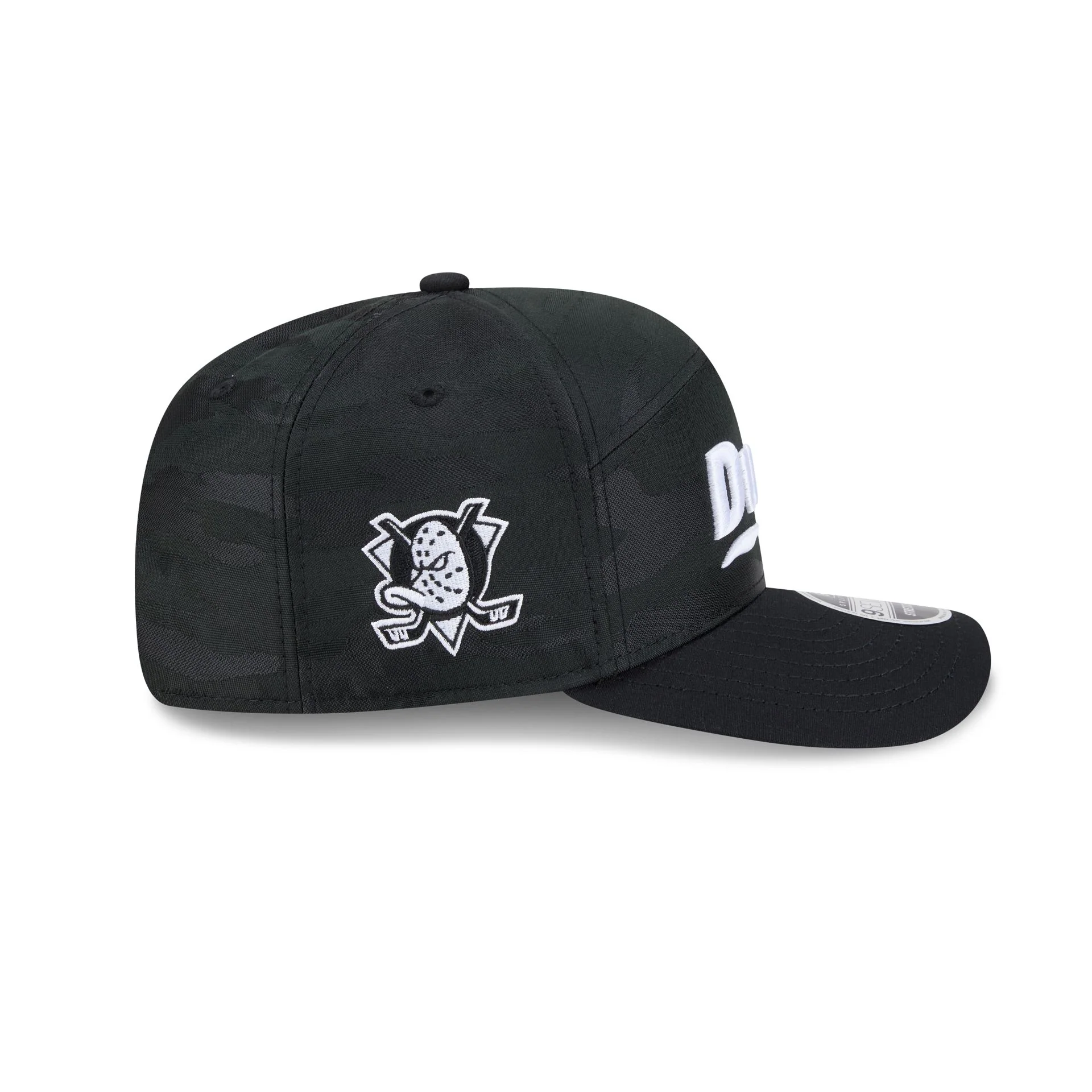 Anaheim Ducks Black Camo Split Panel 9SEVENTY Stretch-Snap Hat - Image 4