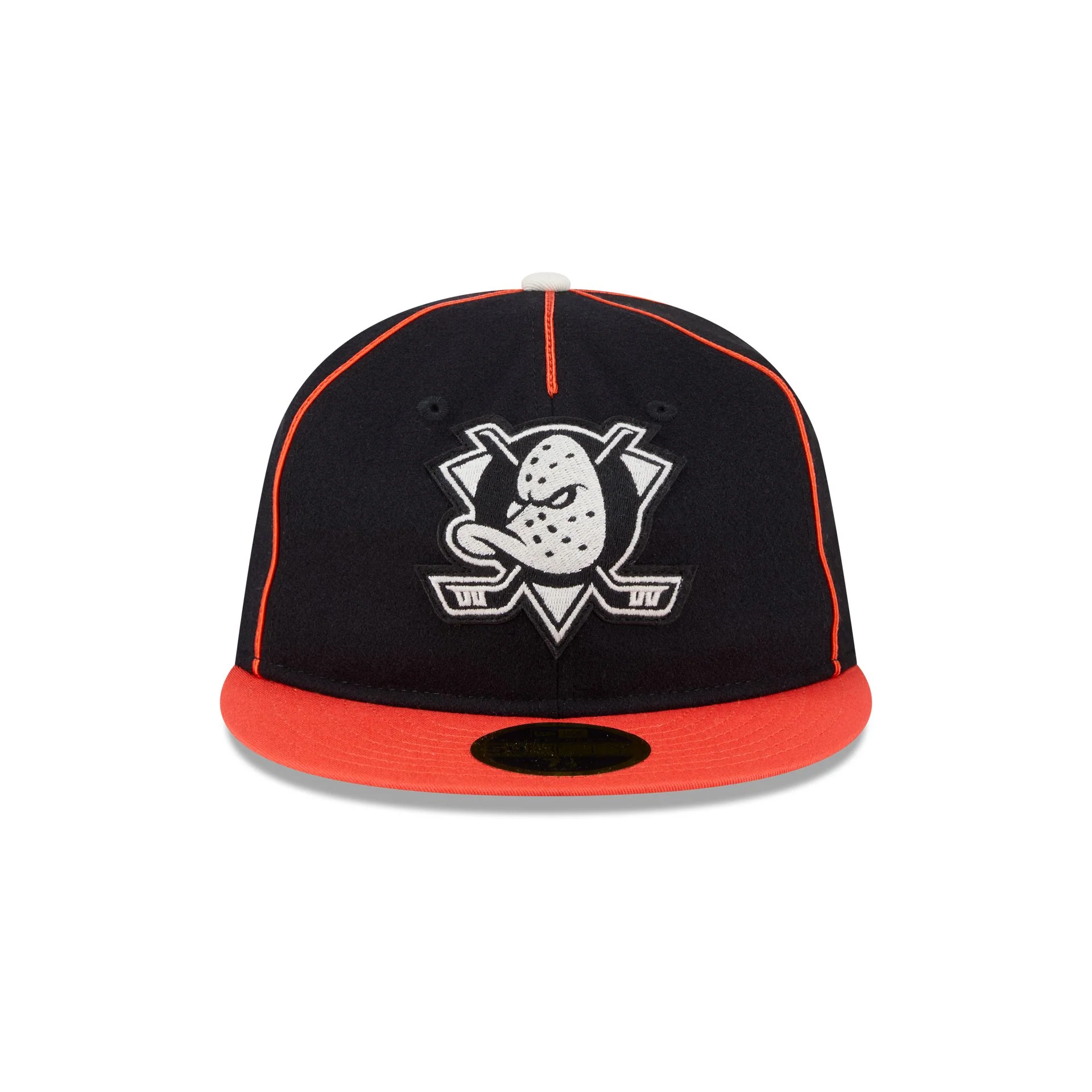 Anaheim Ducks Felt Logo Retro Crown 59FIFTY Fitted Hat - Image 2