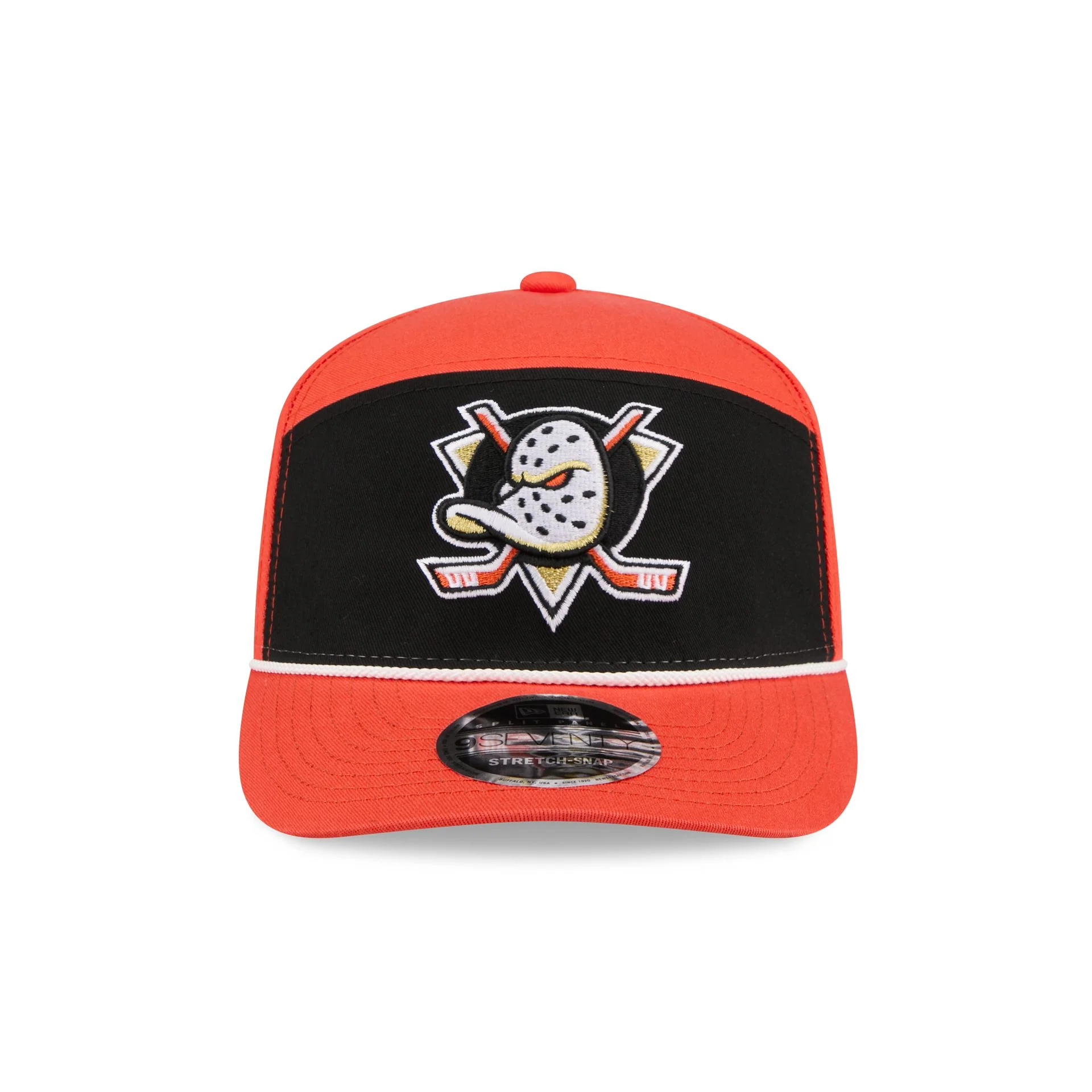 Anaheim Ducks Split Panel 9SEVENTY Stretch-Snap Hat - Image 2