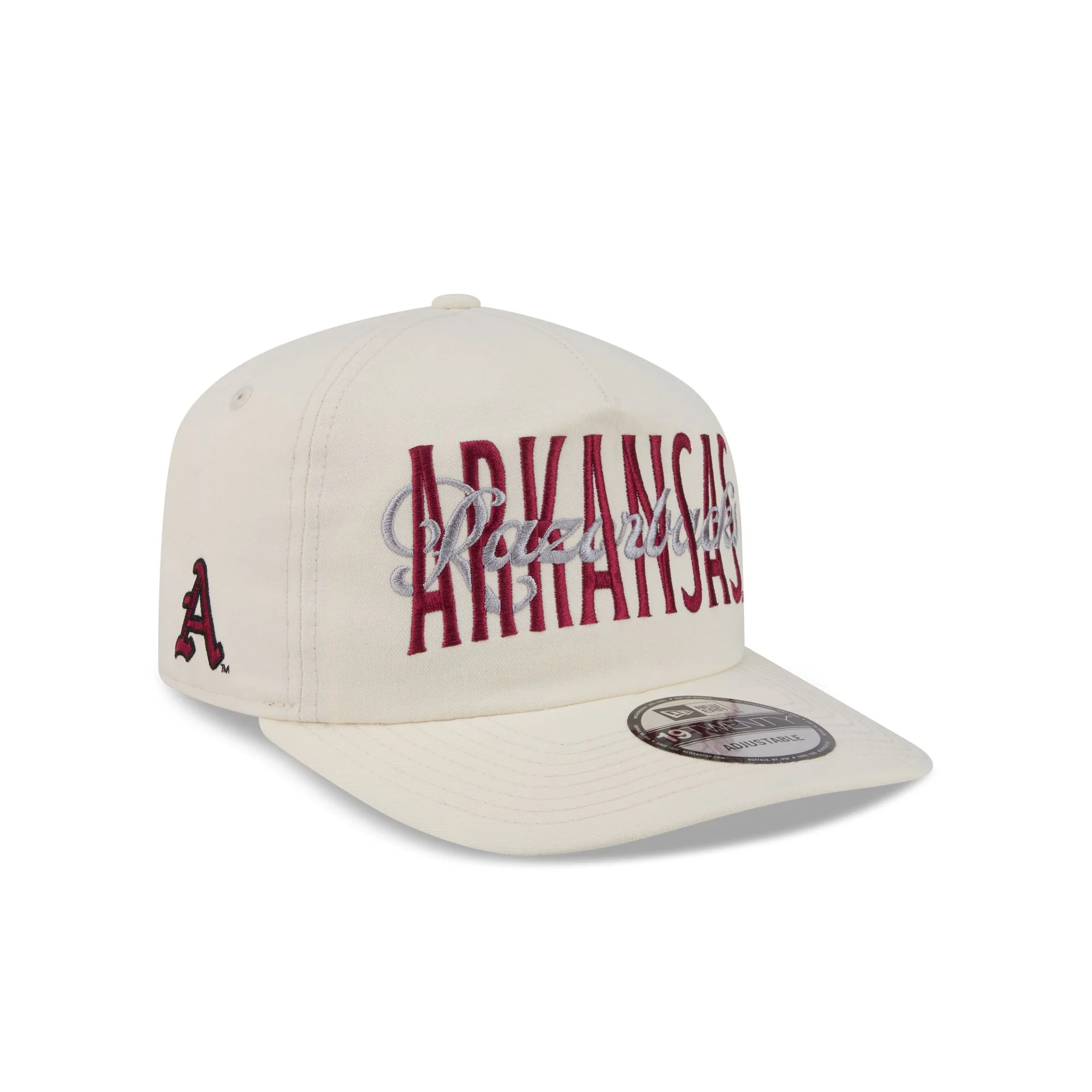 Arkansas Razorbacks Collegiate Script Ivory 19TWENTY Snapback Hat