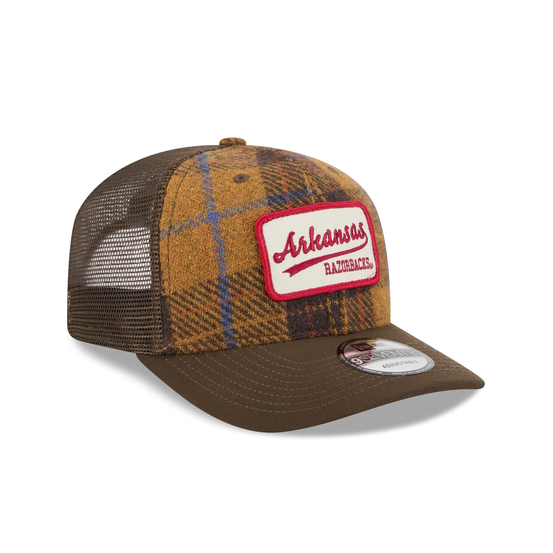 Arkansas Razorbacks Wool Plaid 9SEVENTY Trucker Hat - Image 3