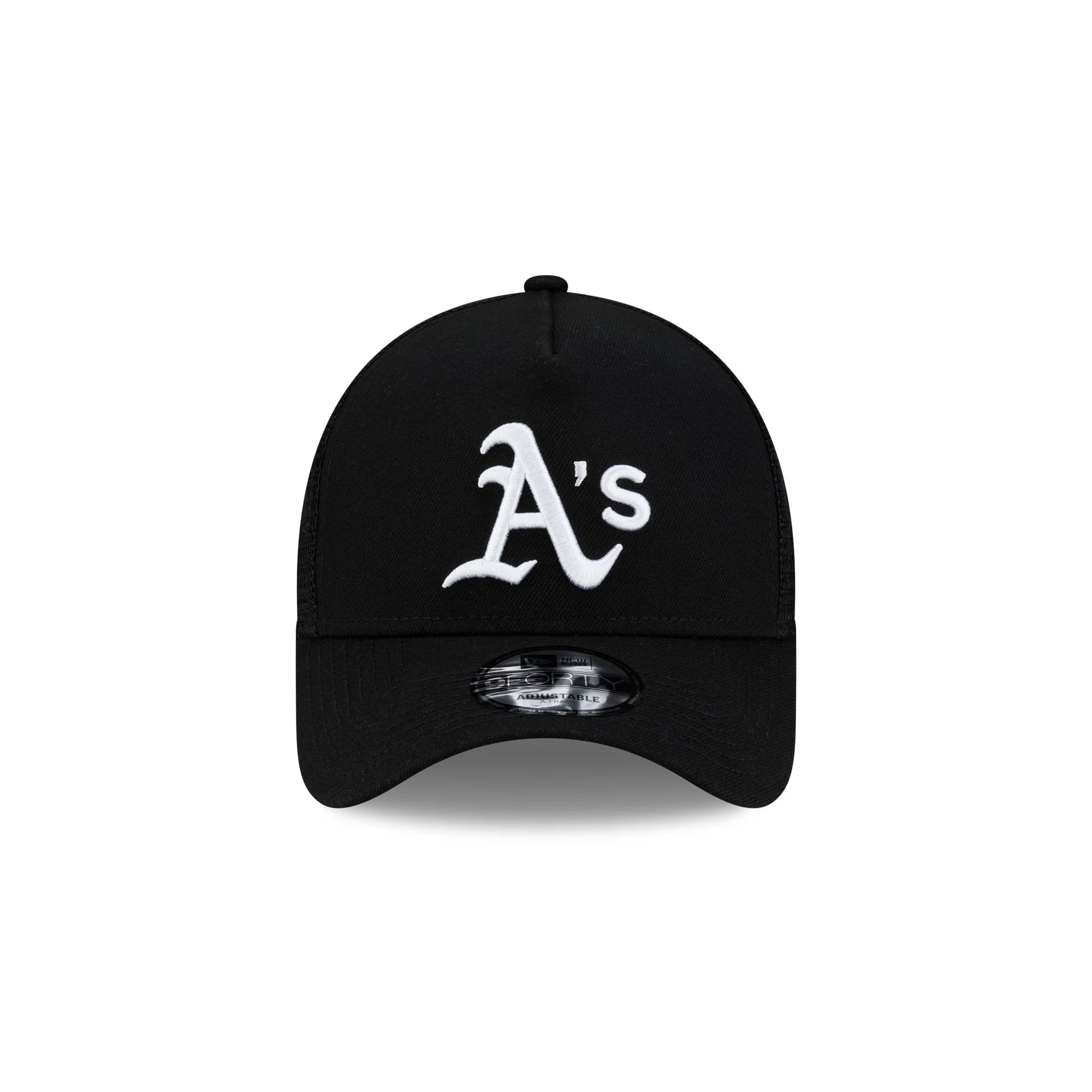 Athletics Side Script Black 9FORTY A-Frame Trucker Hat - Image 2