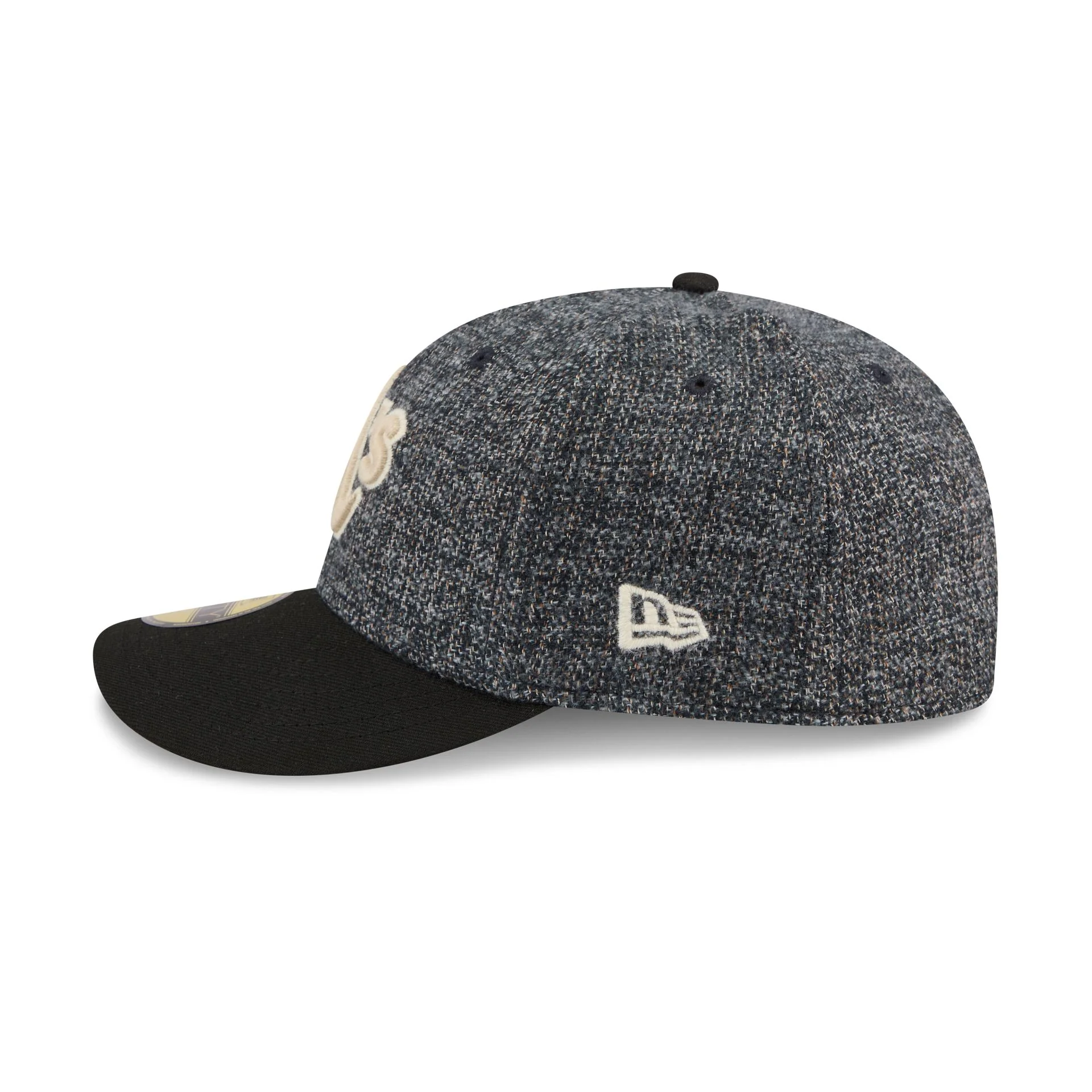 Athletics Three Looms Tweedy Cotton Black 59FIFTY Fitted Hat - Image 4