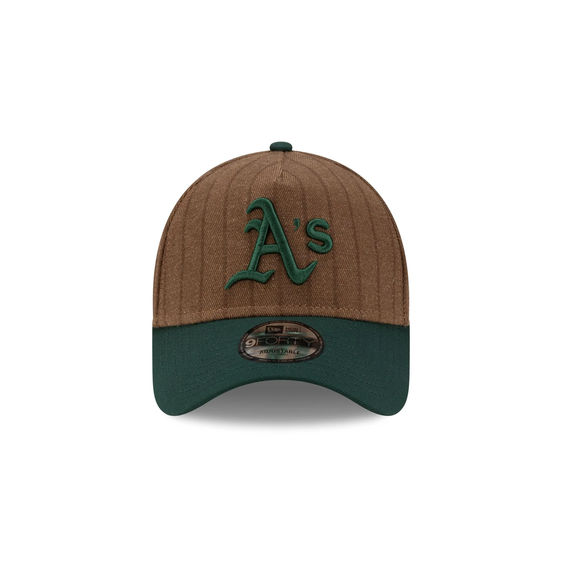 Athletics Three Looms Wool Pinstripe 9FORTY A-Frame Snapback Hat - Image 2