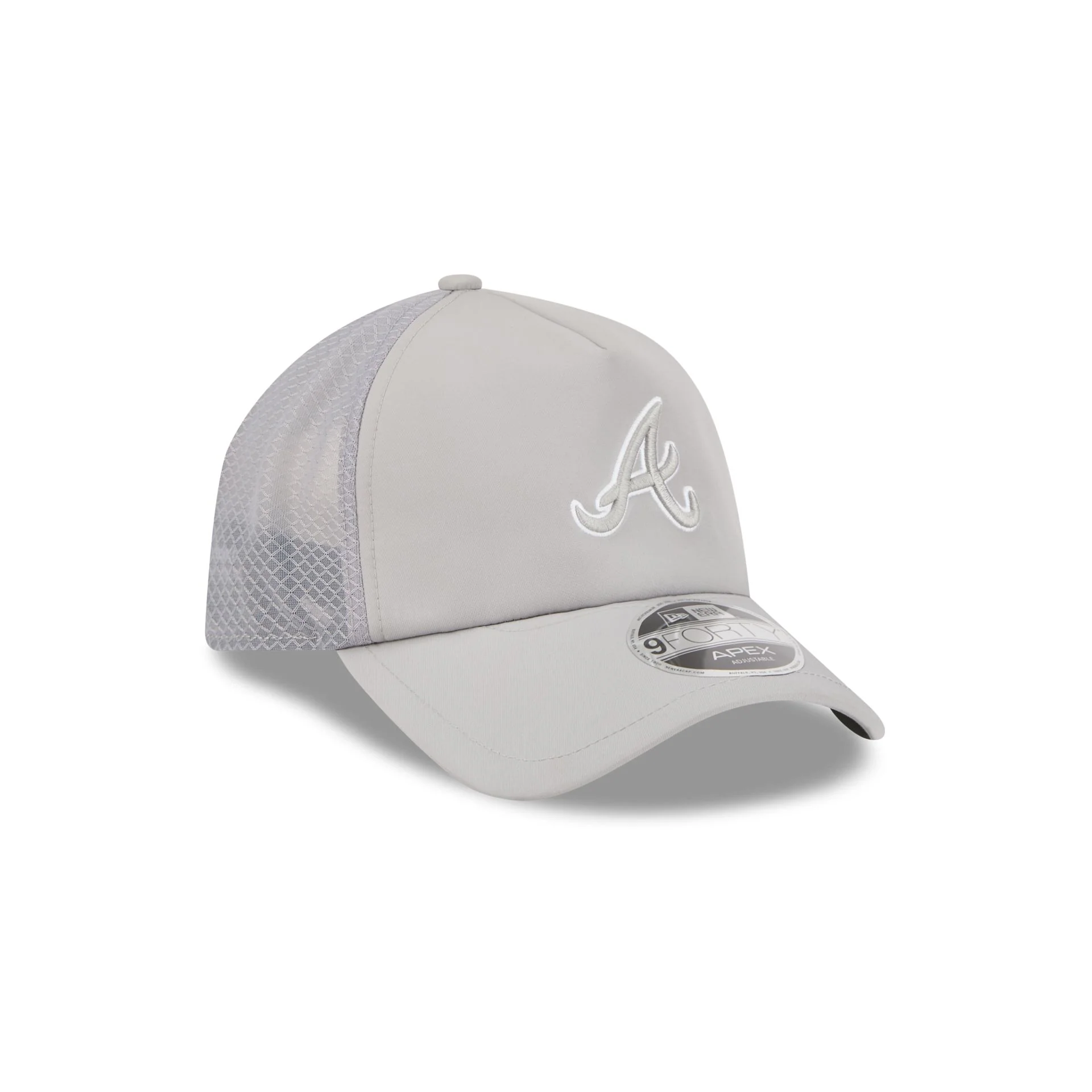 Atlanta Braves 2026 Batting Practice Gray 9FORTY APEX Trucker Hat - Image 3