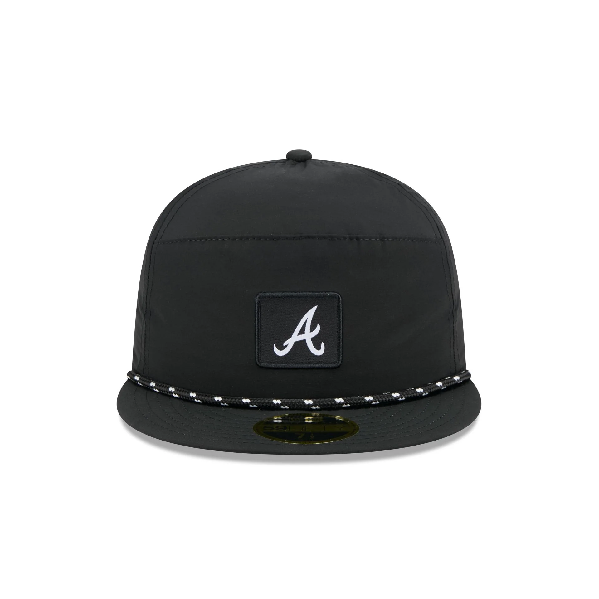 Atlanta Braves Black Poly Rope Split Panel 59FIFTY Fitted Hat - Image 2