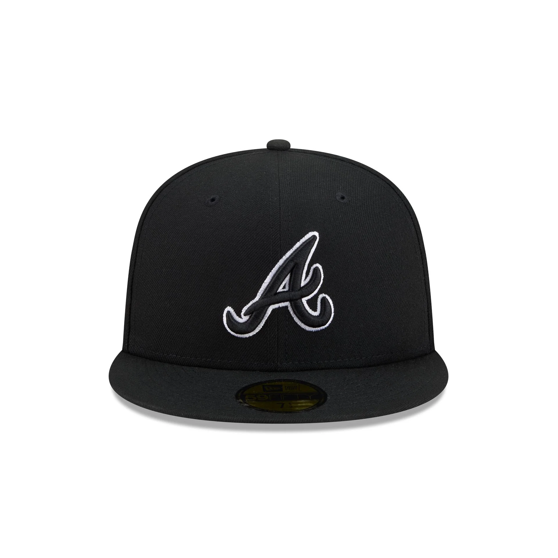 Atlanta Braves Black and White Basic 59FIFTY Fitted Hat - Image 2