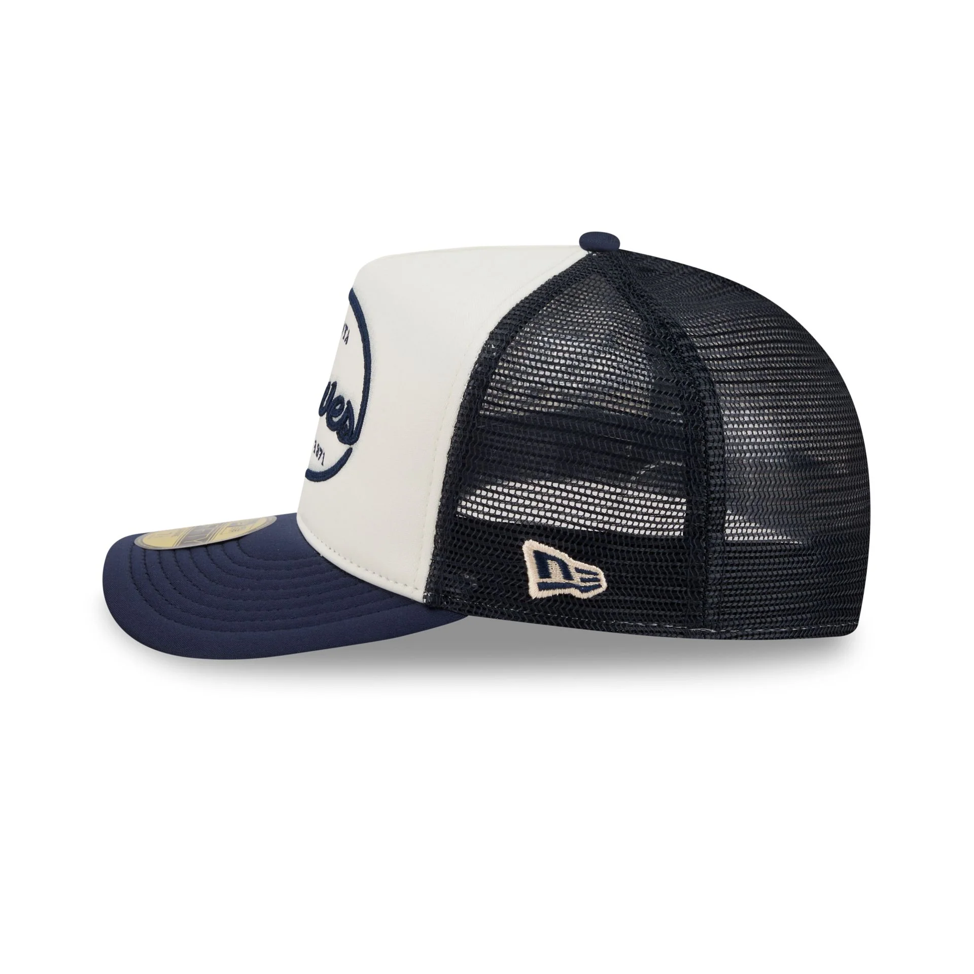 Atlanta Braves Chrome 59FIFTY Fitted Trucker Hat - Image 4