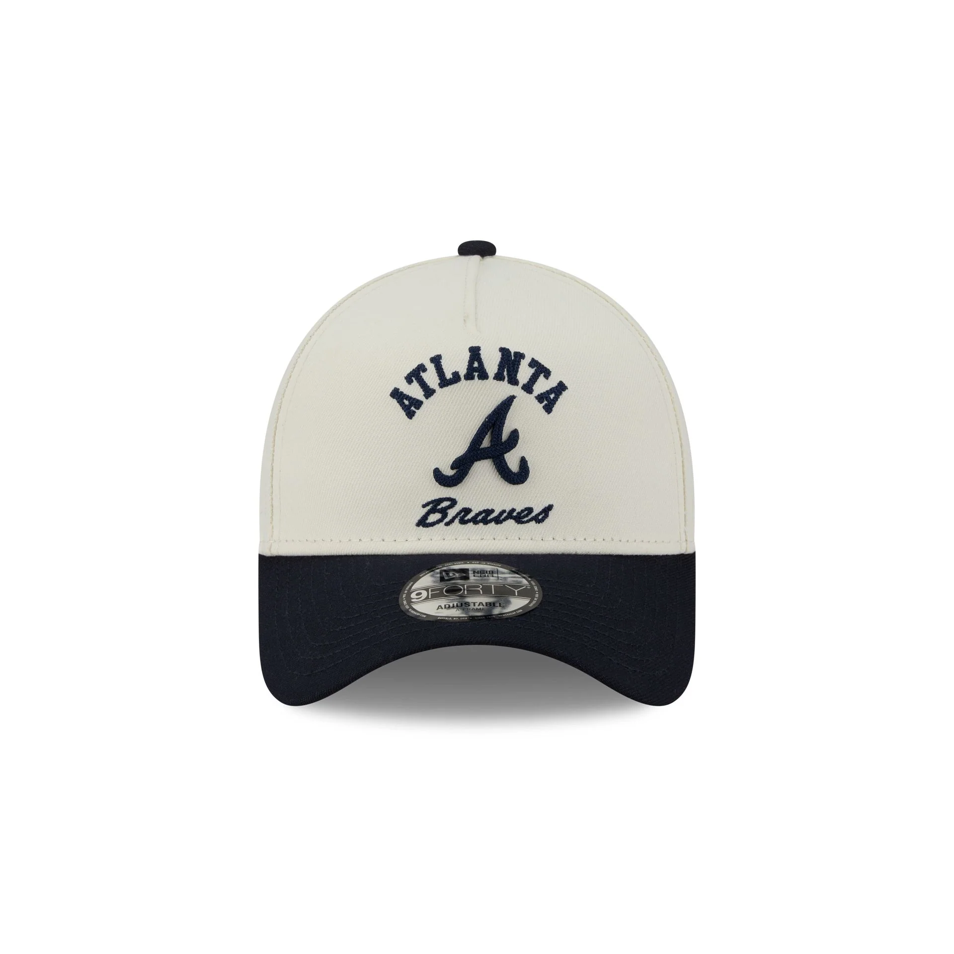 Atlanta Braves Chrome White Arched 9FORTY A-Frame Snapback Hat - Image 2