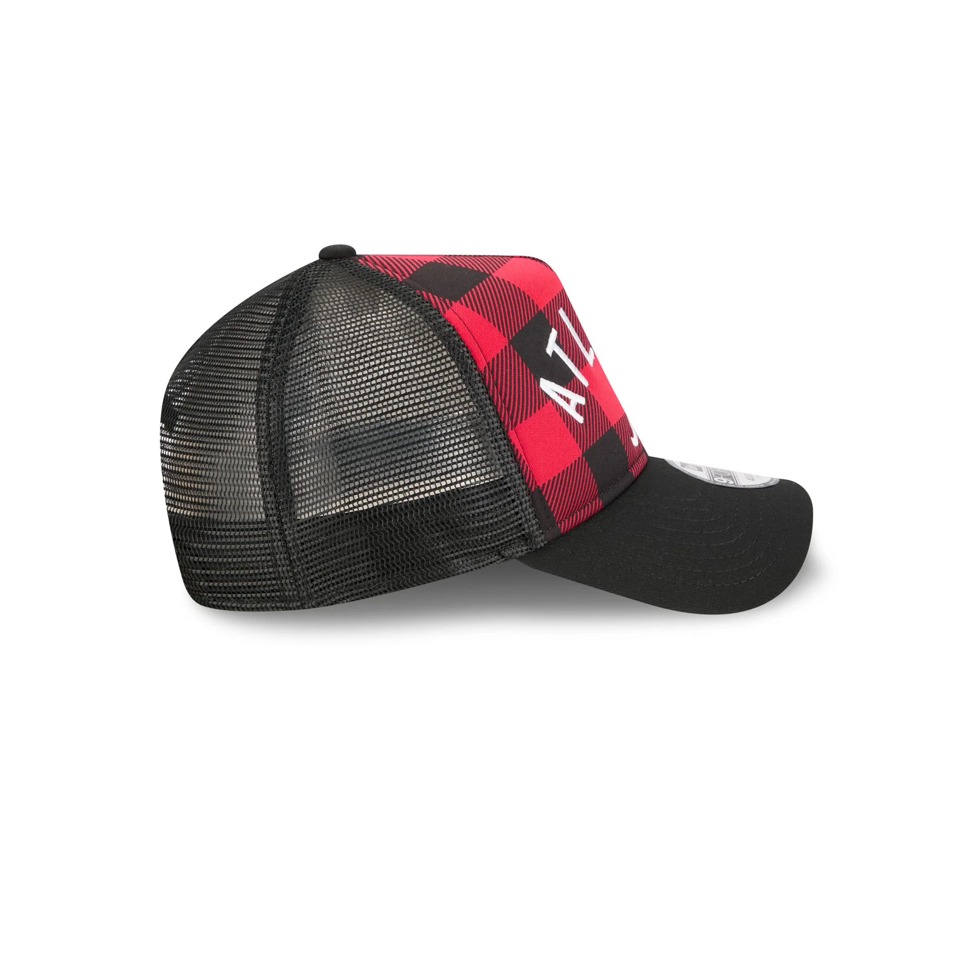 Atlanta Braves Evergreen Check 9FORTY A-Frame Trucker Hat - Image 5