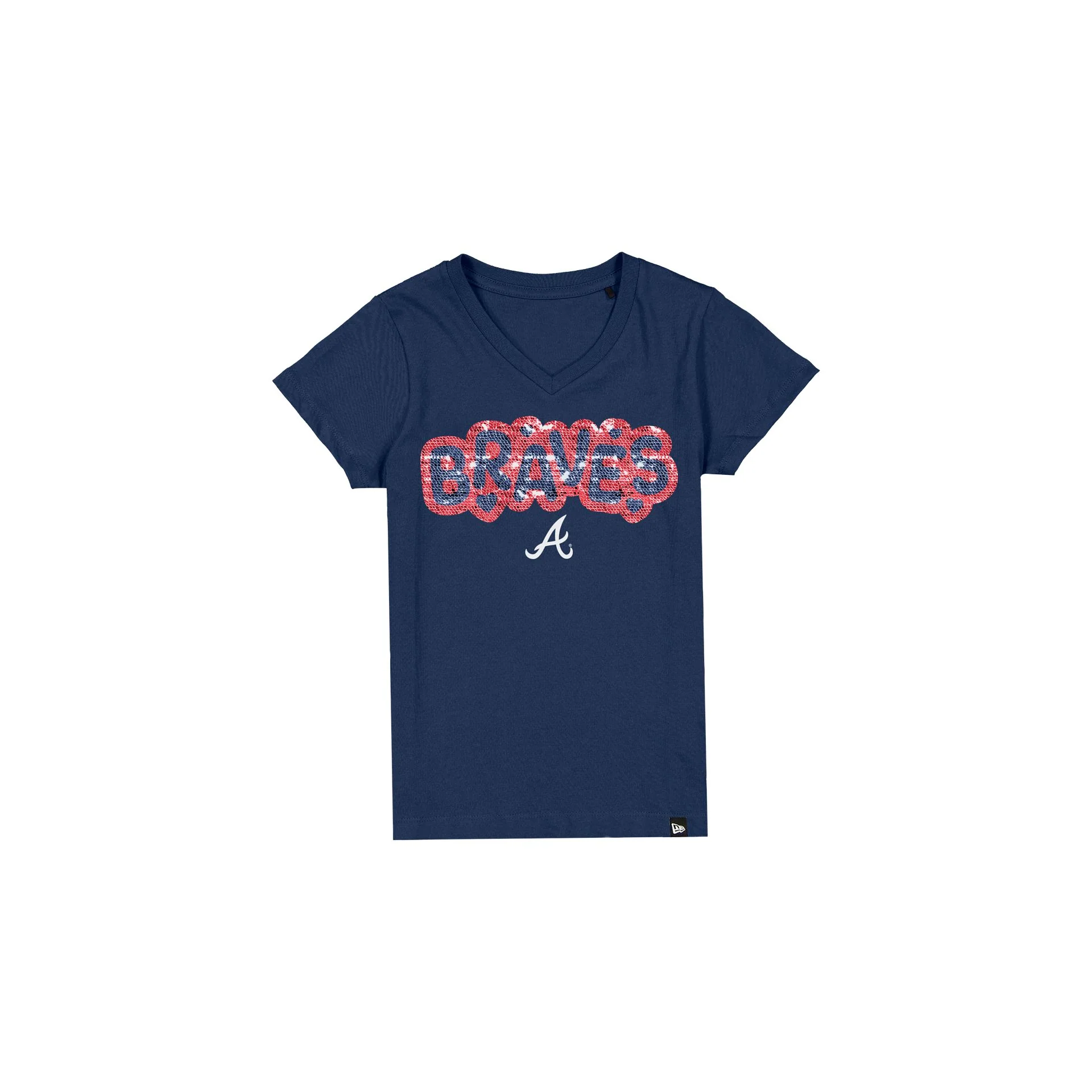 Atlanta Braves Flip Sequin Girls T-Shirt - Image 2