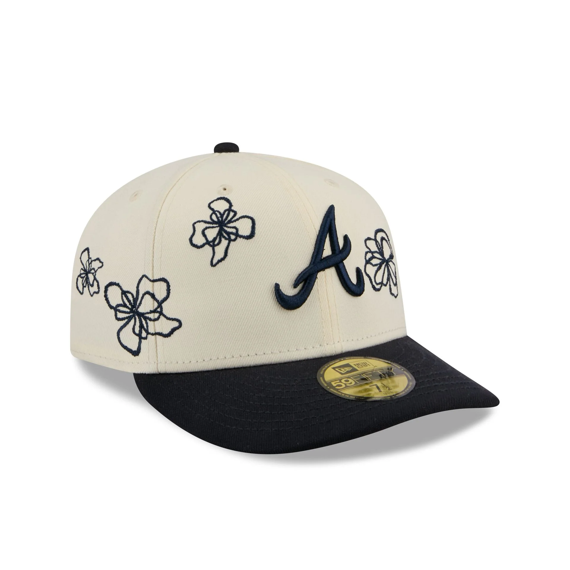 Atlanta Braves Floral Outline 59FIFTY Fitted Hat - Image 3