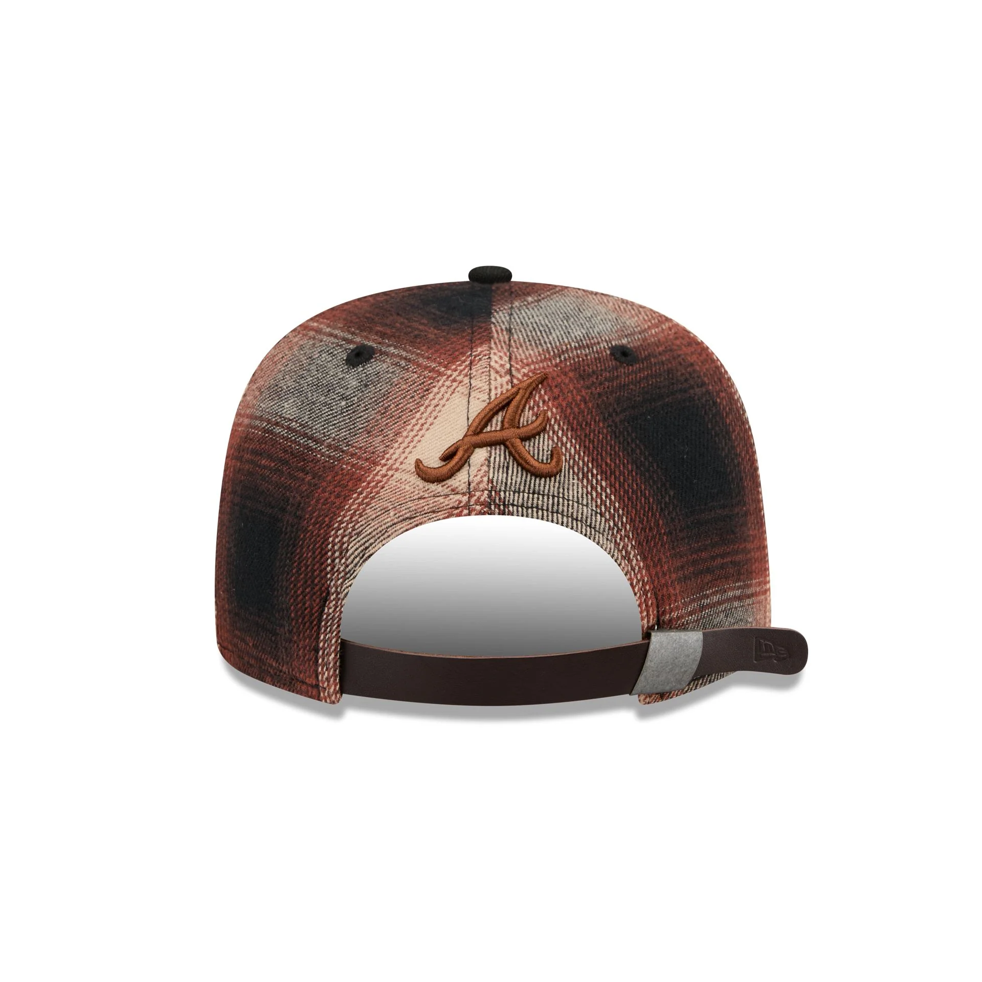Atlanta Braves Grunge Plaid 9FIFTY A-Frame Adjustable Hat - Image 6