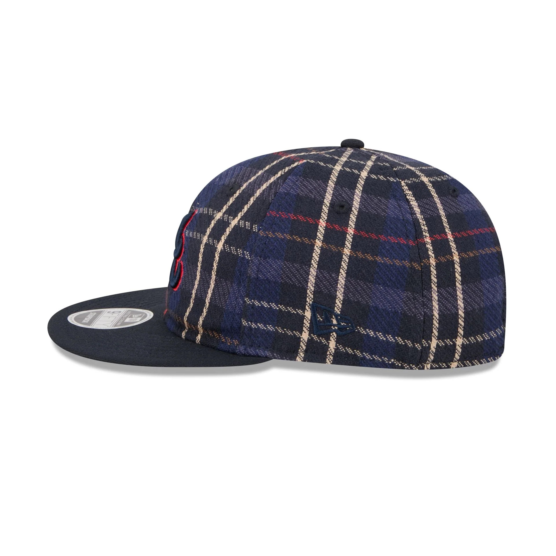 Atlanta Braves Grunge Plaid Retro Crown 9FIFTY Adjustable Hat - Image 4
