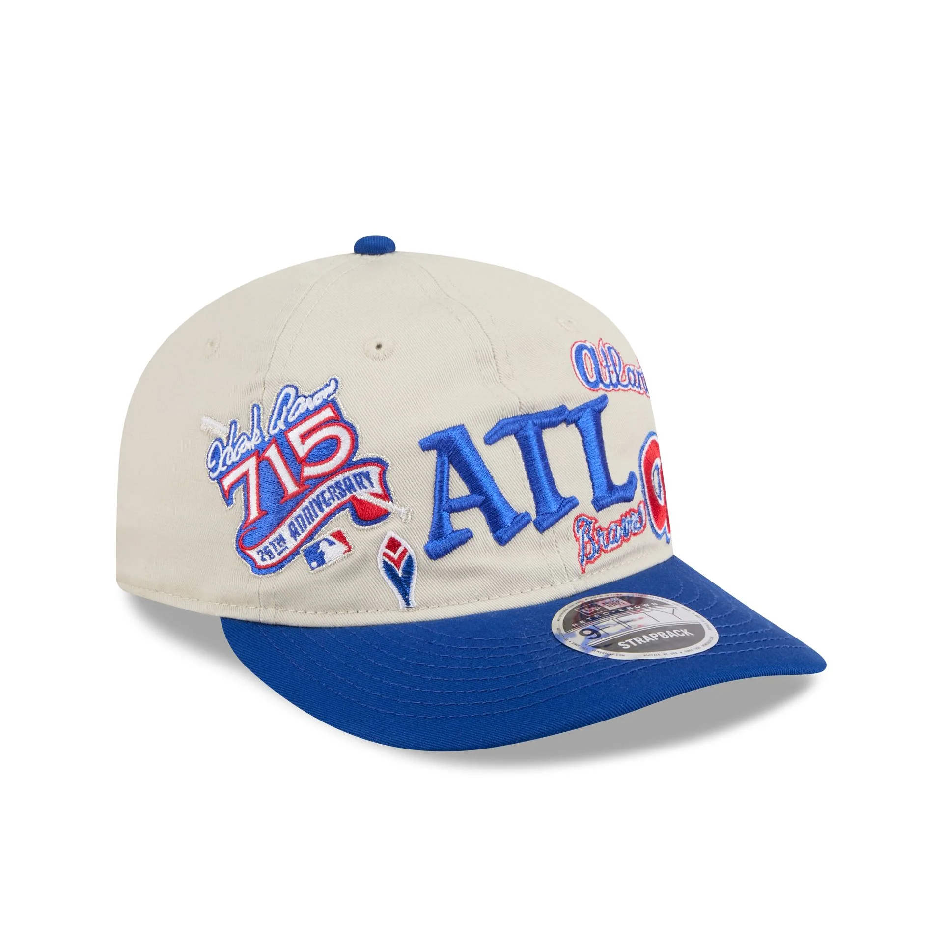 Atlanta Braves Scattered Patches Retro Crown 9FIFTY Snapback Hat - Image 3