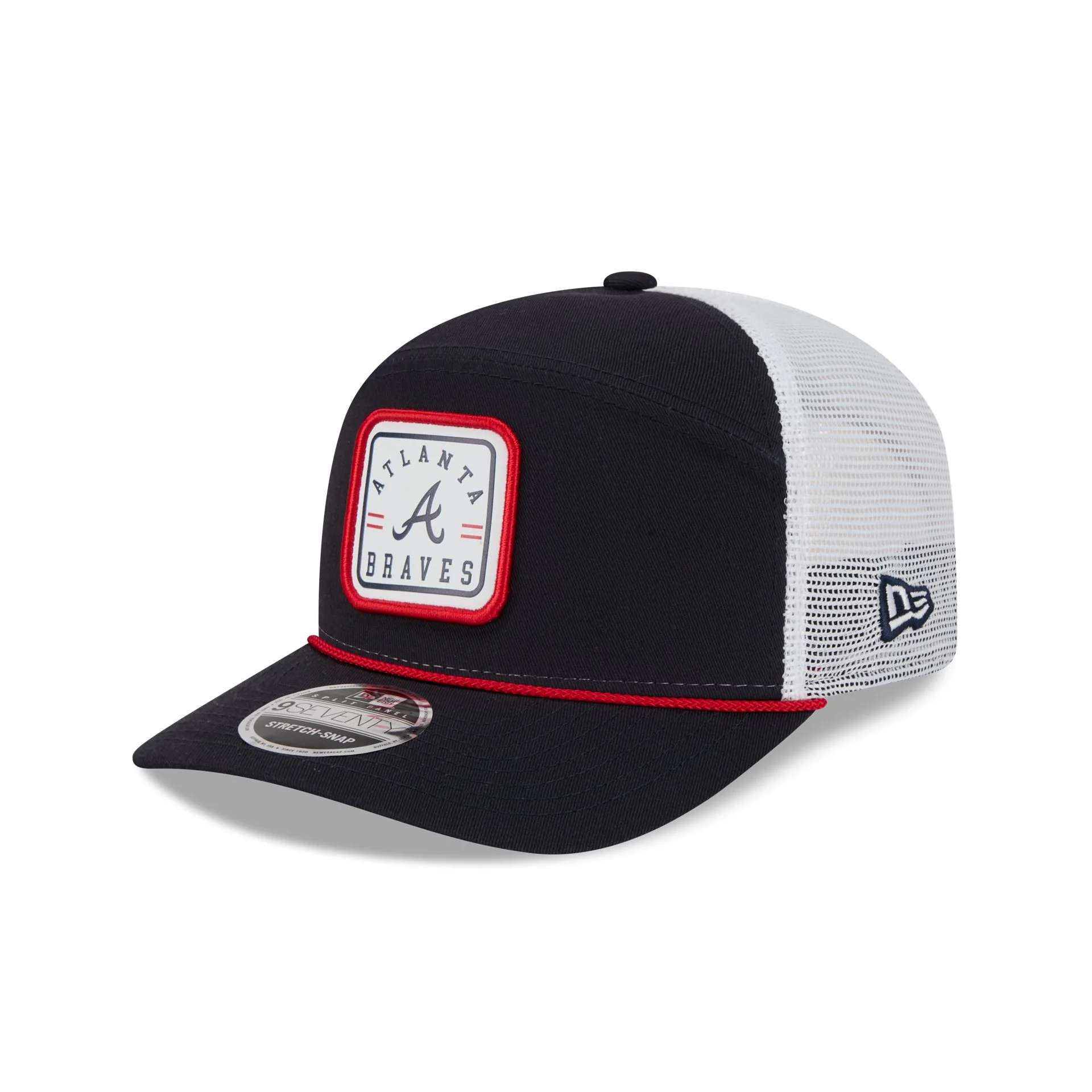 Atlanta Braves Square Patch Split Panel 9SEVENTY Trucker Hat