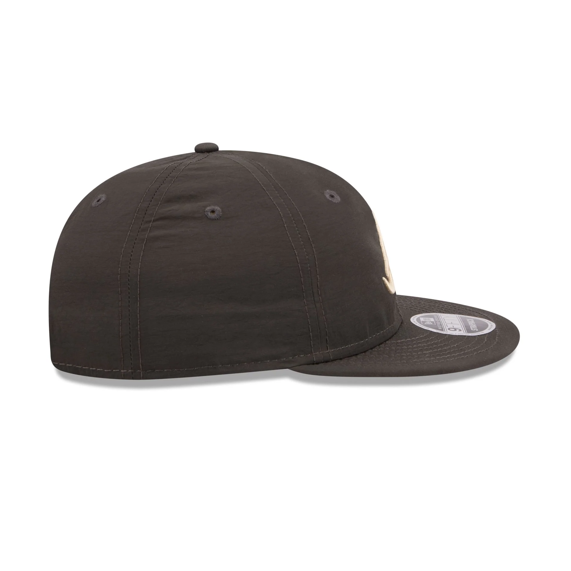 Atlanta Braves Three Looms Nylon Black Retro Crown 9FIFTY Adjustable Hat - Image 5
