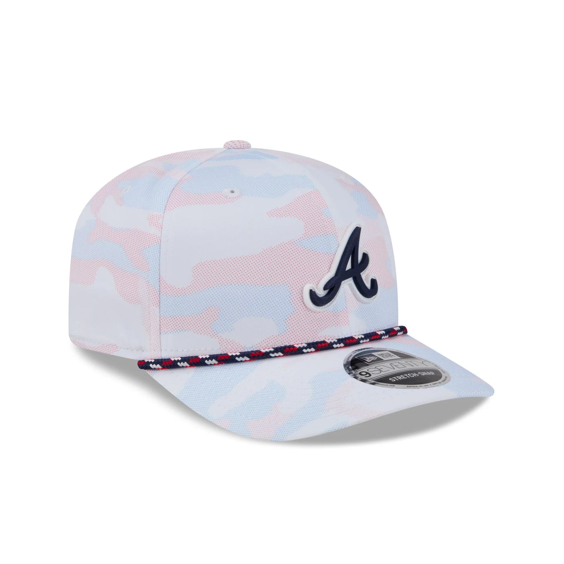 Atlanta Braves White Camo Performance Rope 9SEVENTY Stretch-Snap Hat - Image 3