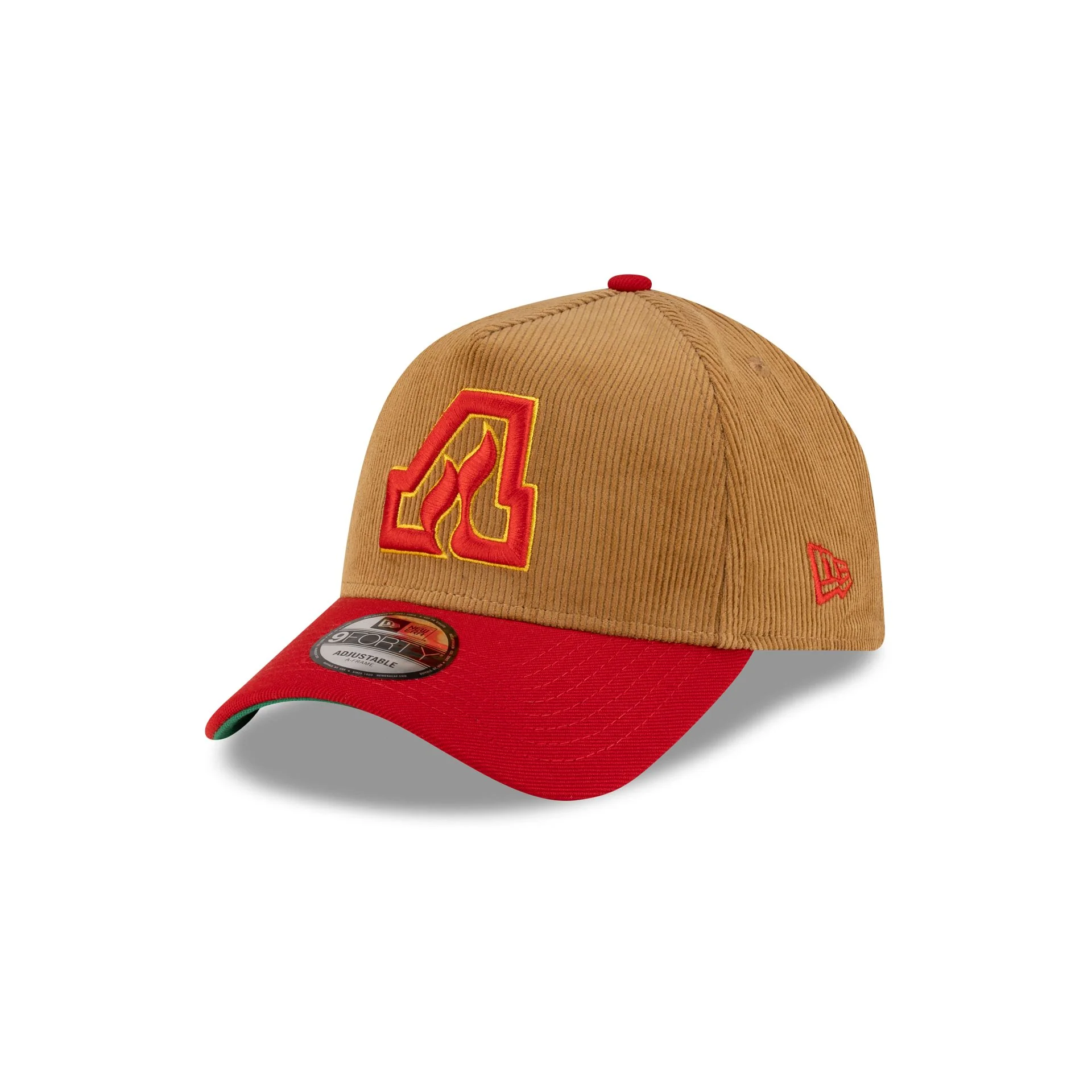 Atlanta Flames Wheat Corduroy 9FORTY A-Frame Snapback Hat - Image 3