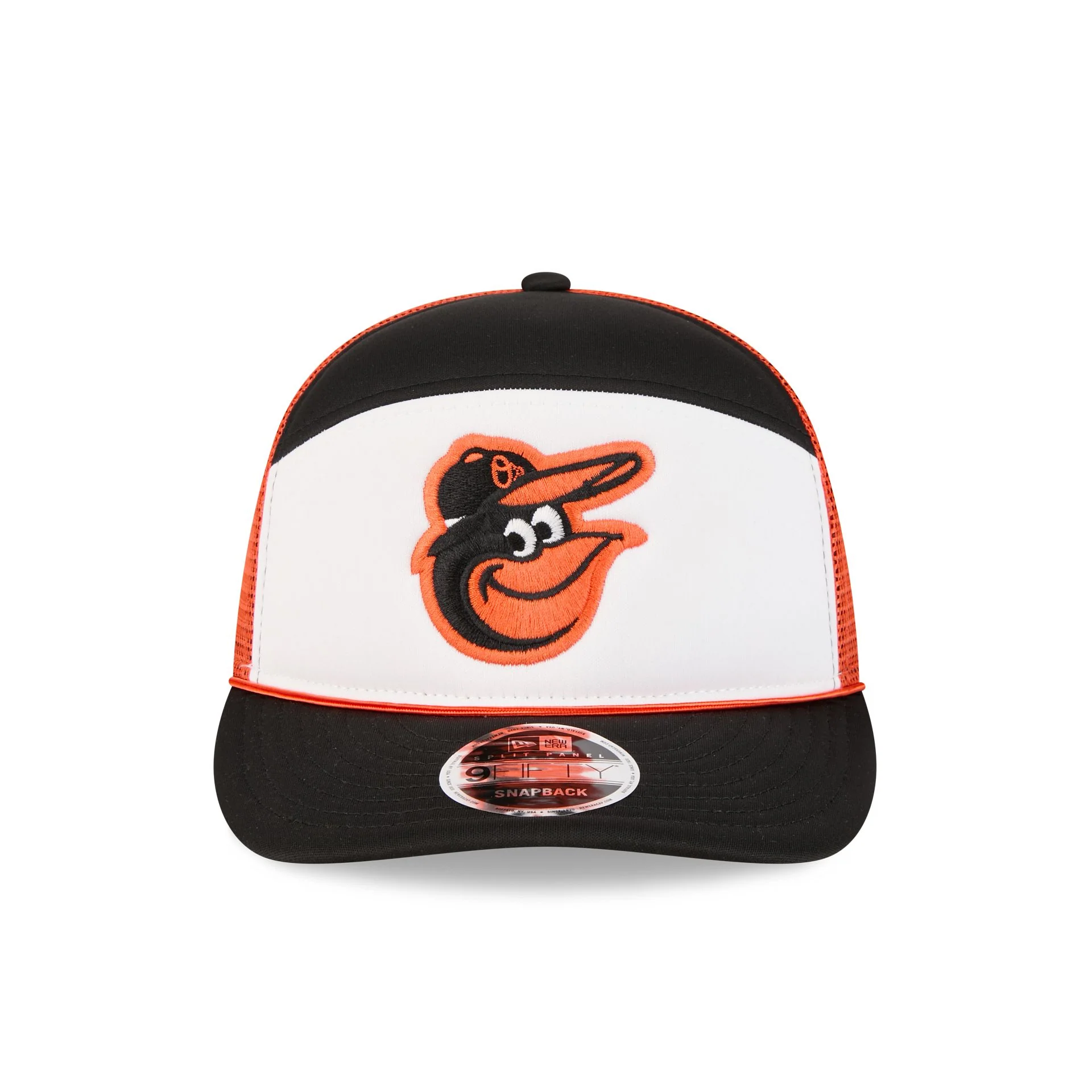 Baltimore Orioles Blocked Split Panel 9FIFTY Trucker Hat - Image 2
