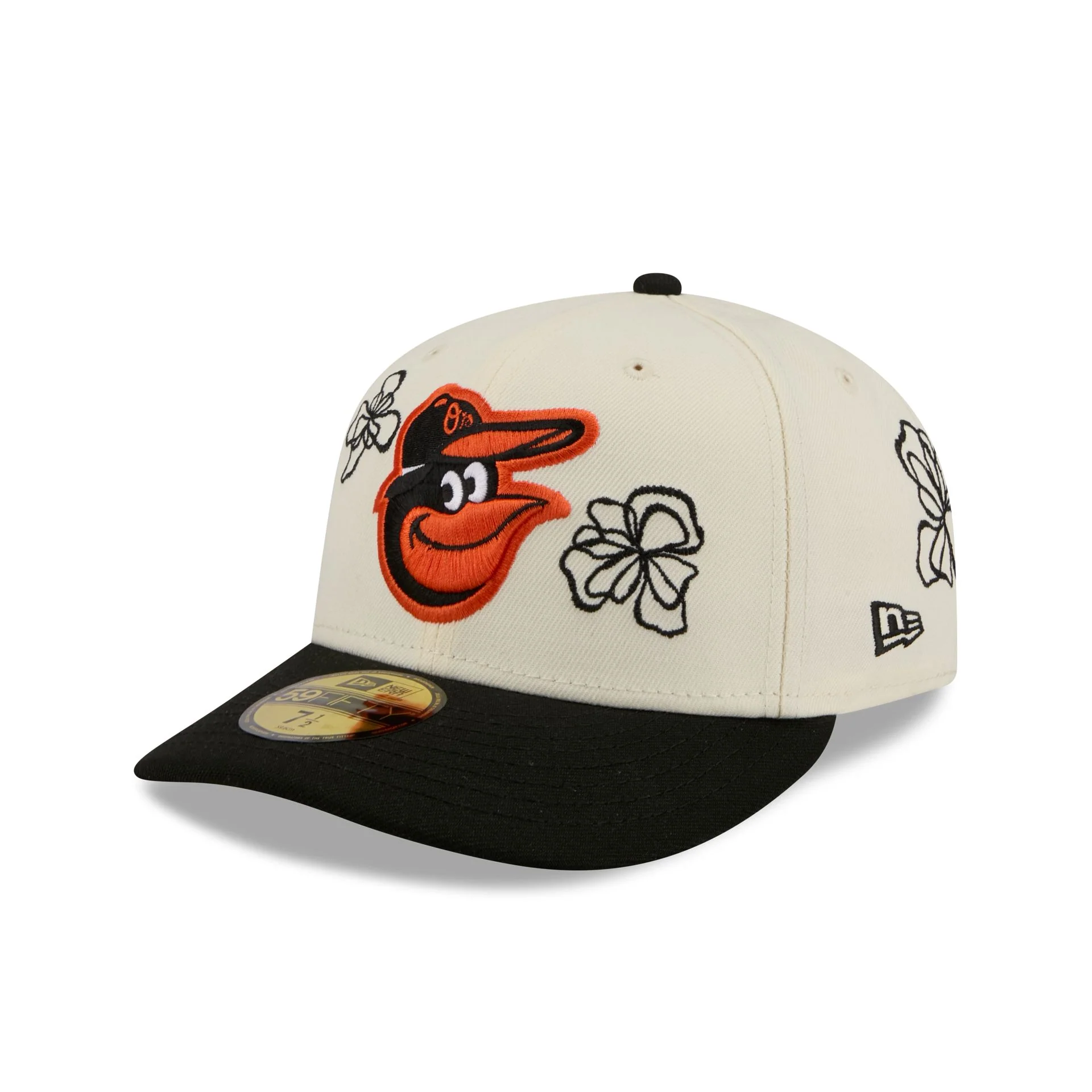Baltimore Orioles Floral Outline 59FIFTY Fitted Hat