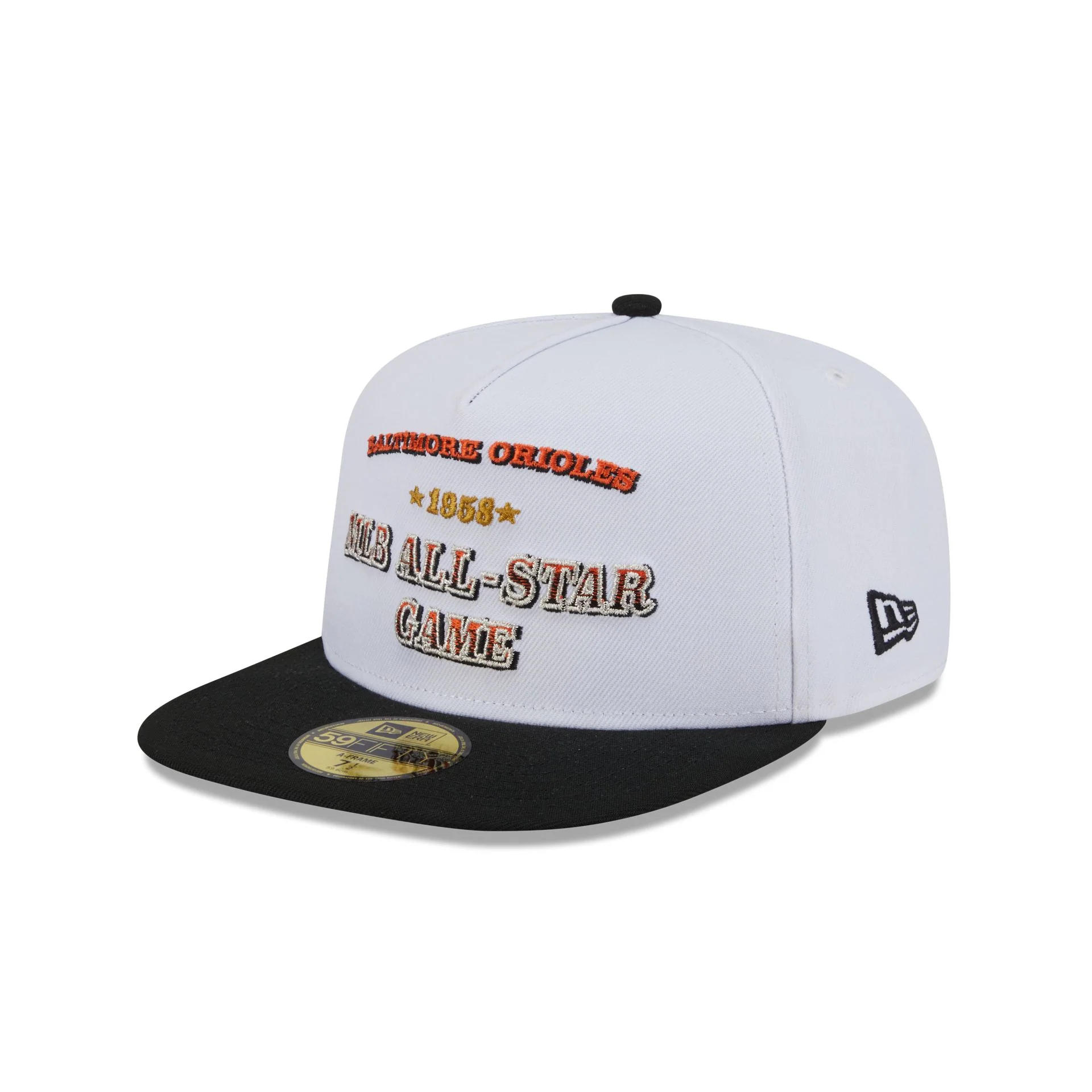 Baltimore Orioles Summer Derby White 59FIFTY A-Frame Fitted Hat - Image 3