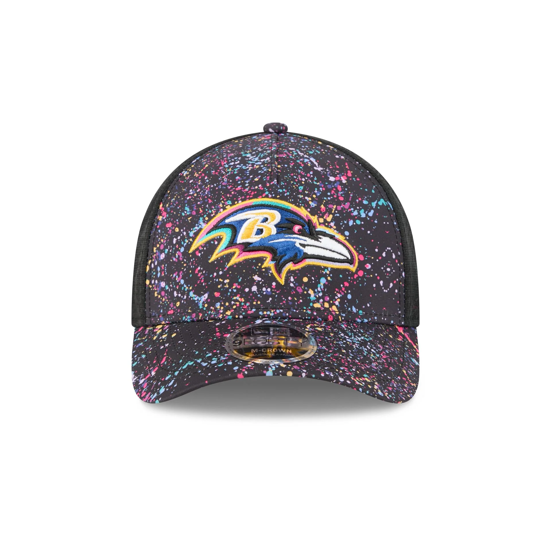 Baltimore Ravens 2025 Crucial Catch 9FORTY M-Crown A-Frame Trucker Hat - Image 2