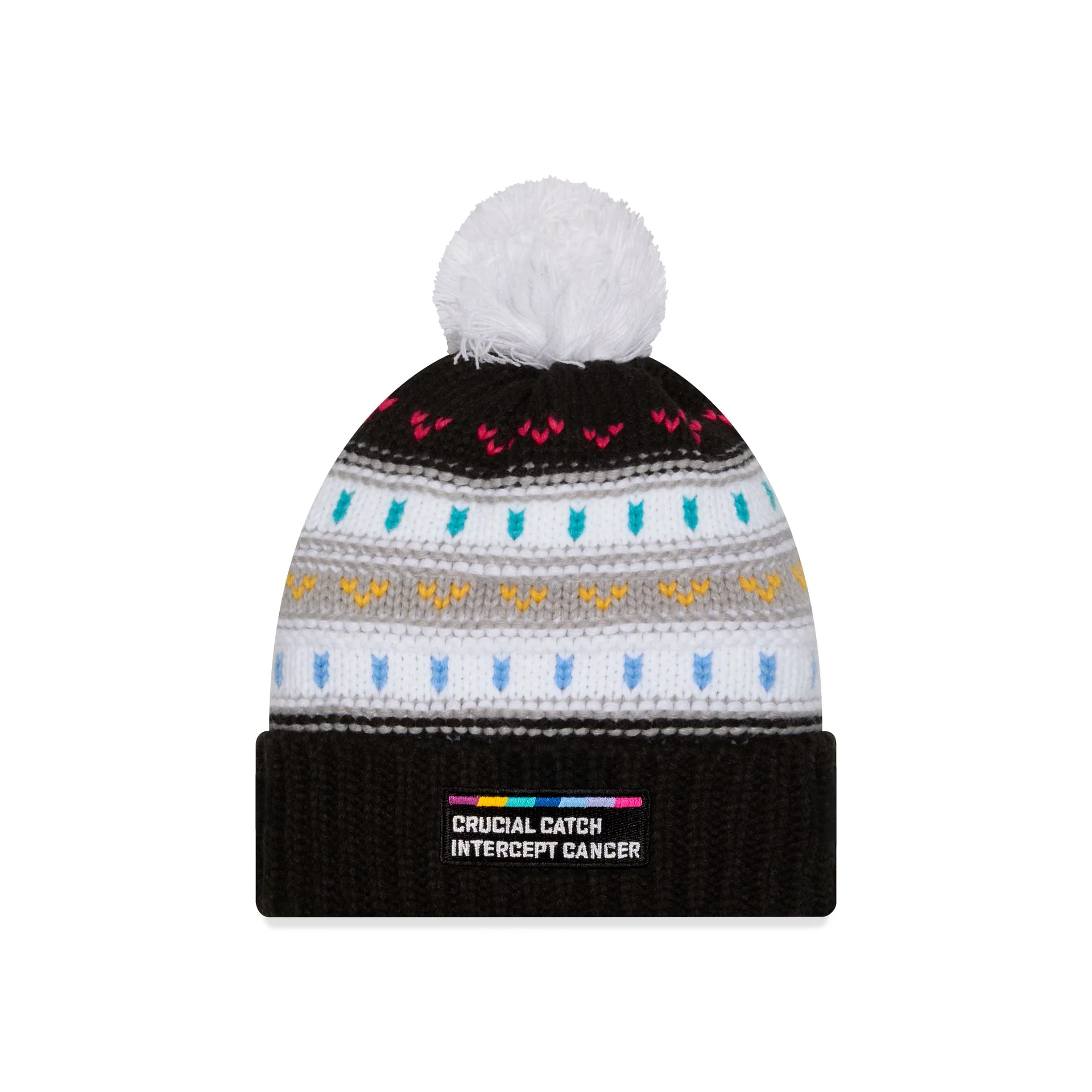 Baltimore Ravens 2025 Crucial Catch Women's Pom Knit Hat - Image 2