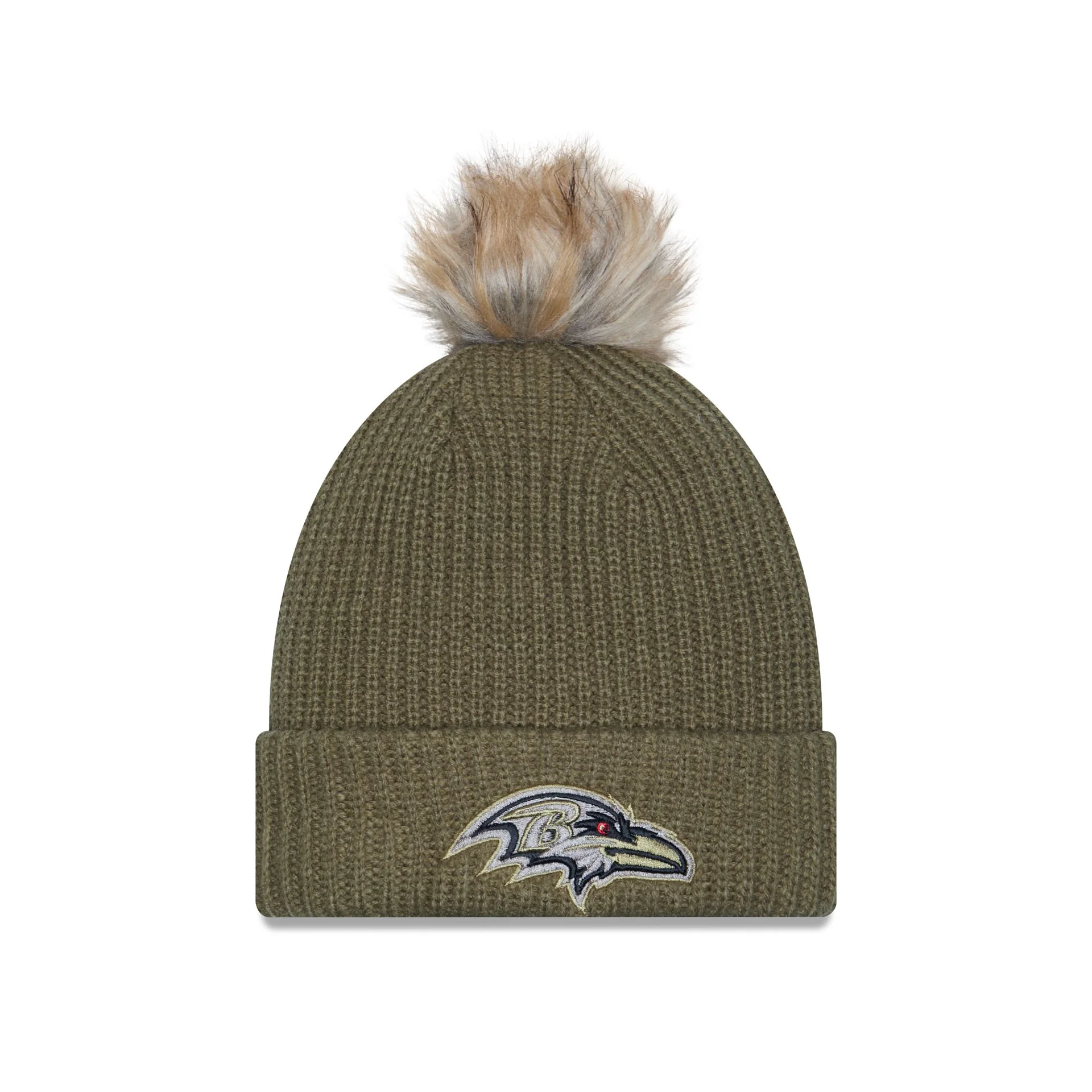 Baltimore Ravens 2025 Salute to Service Women's Pom Knit Hat