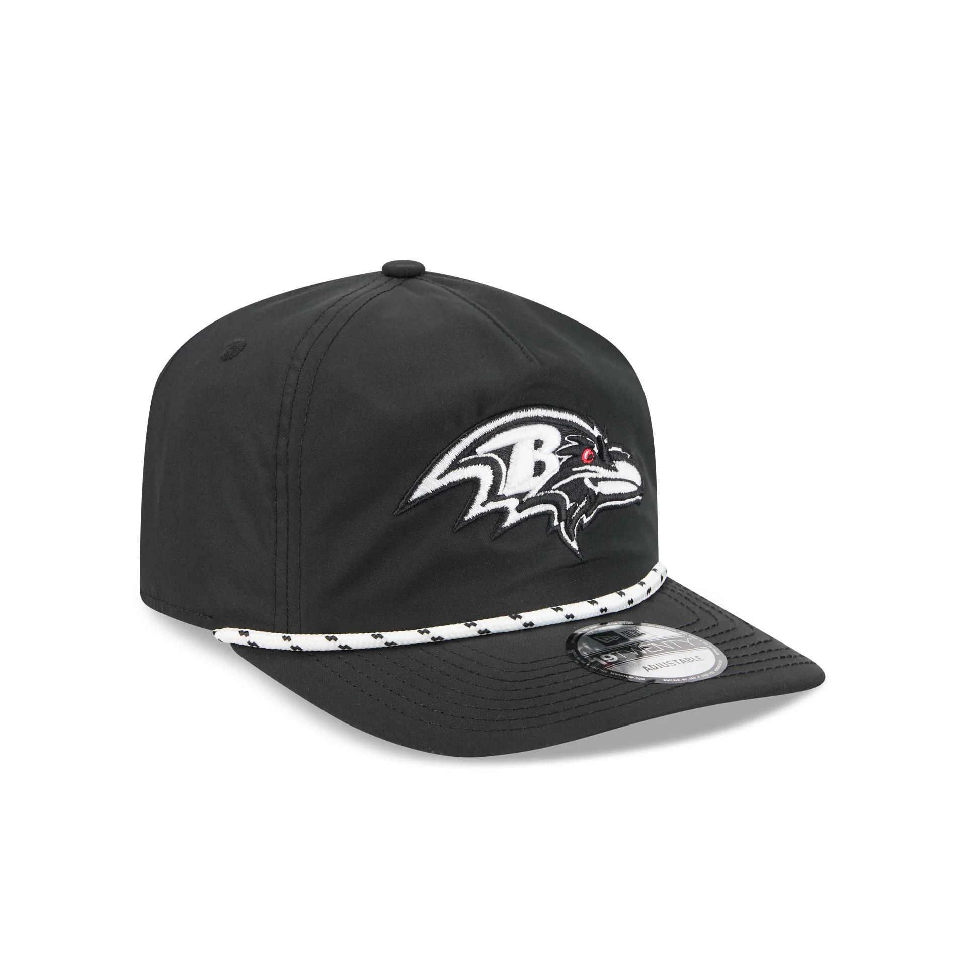 Baltimore Ravens Black and White Rope 19TWENTY Snapback Hat - Image 3