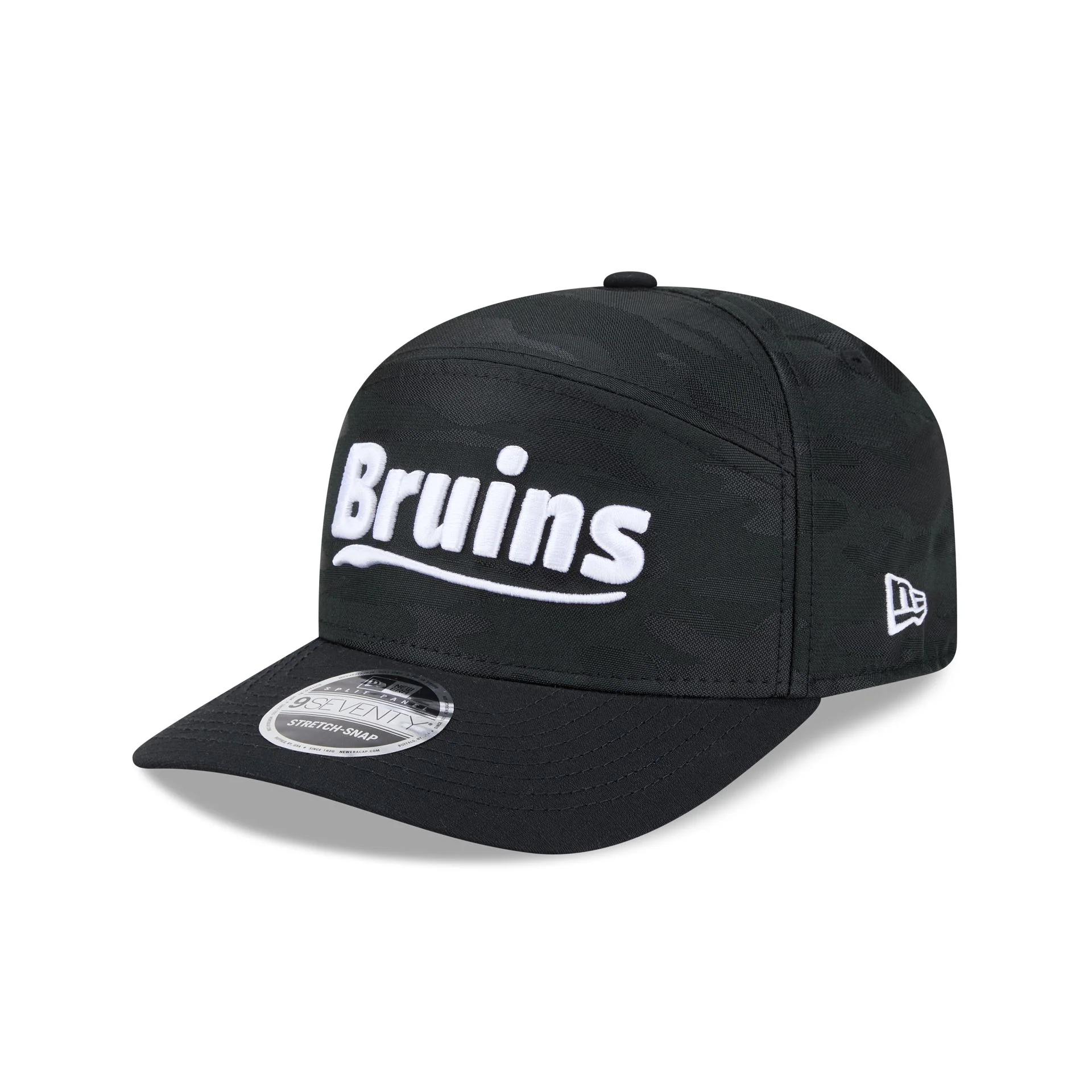 Boston Bruins Black Camo Split Panel 9SEVENTY Stretch-Snap Hat - Image 3