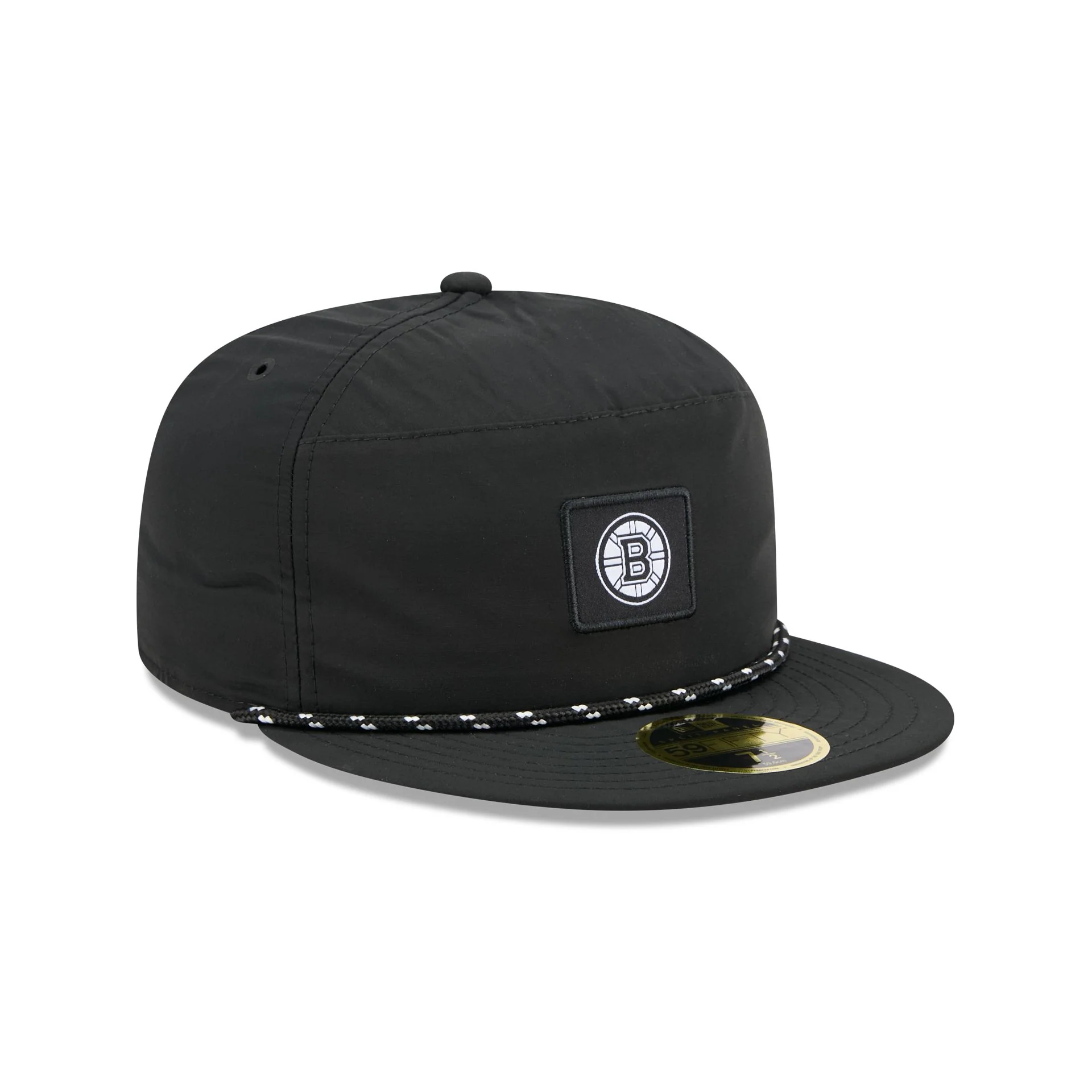 Boston Bruins Black Poly Rope Split Panel 59FIFTY Fitted Hat - Image 3