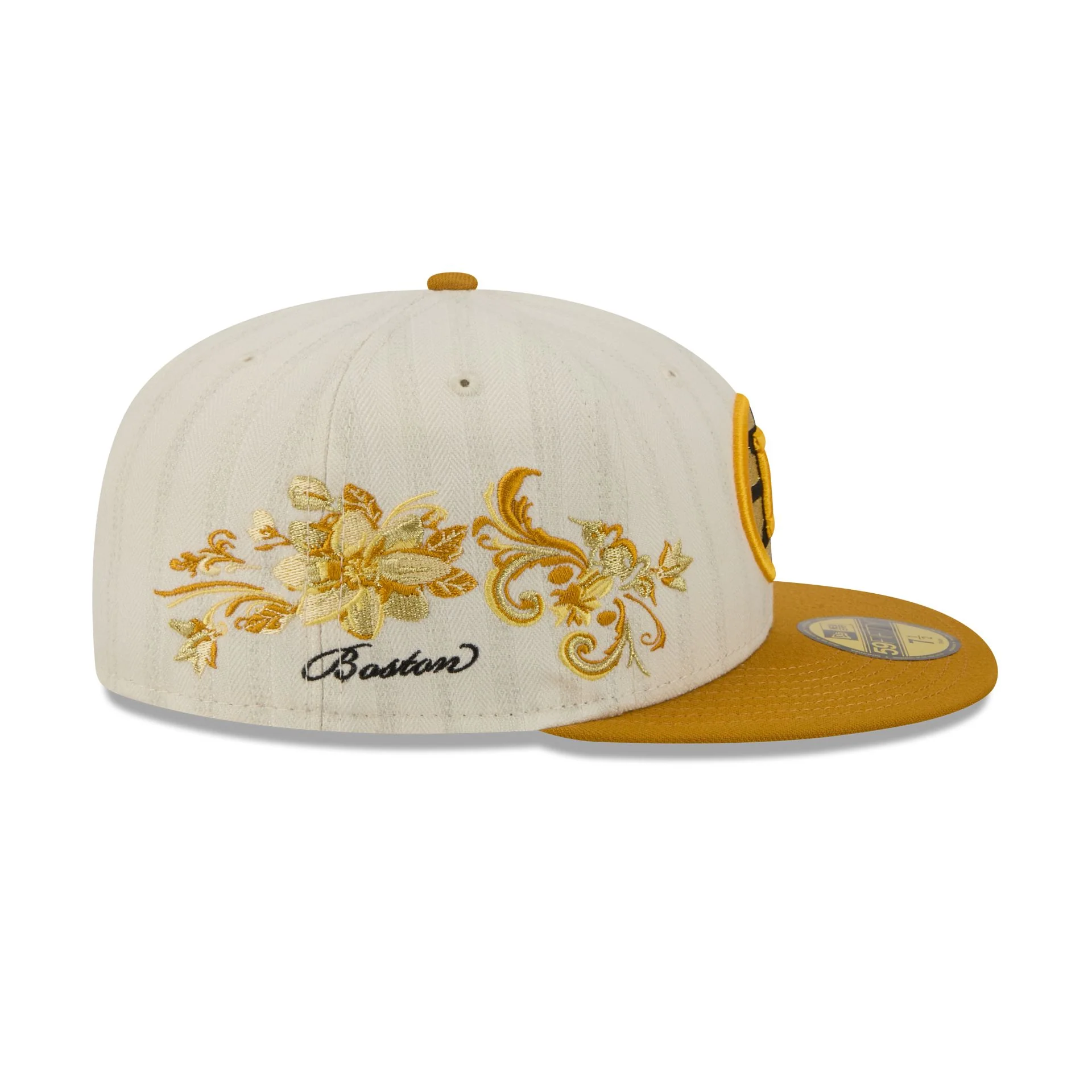 Boston Bruins Chrome Herringbone 59FIFTY Fitted Hat - Image 4