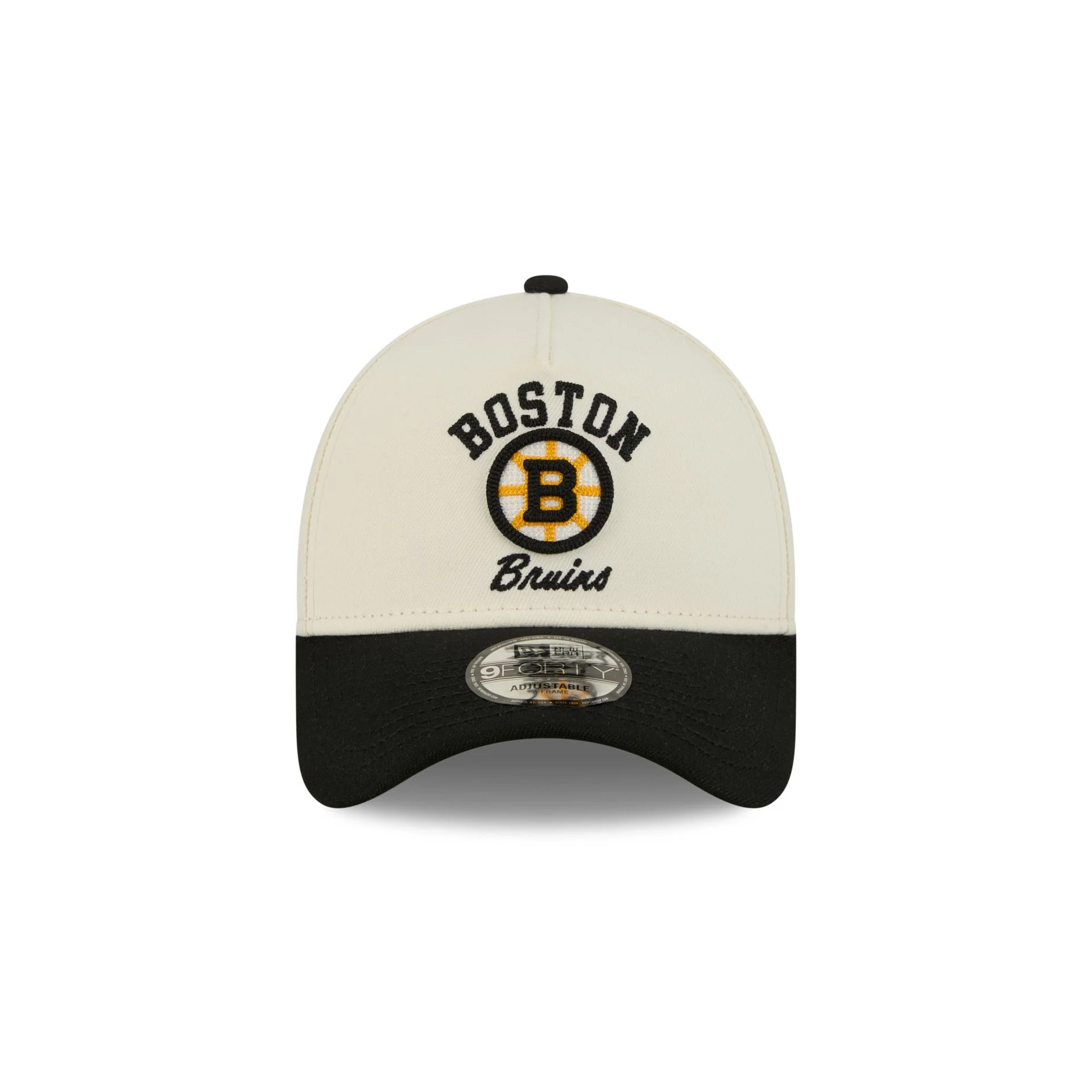Boston Bruins Chrome White Arched 9FORTY A-Frame Snapback Hat - Image 2