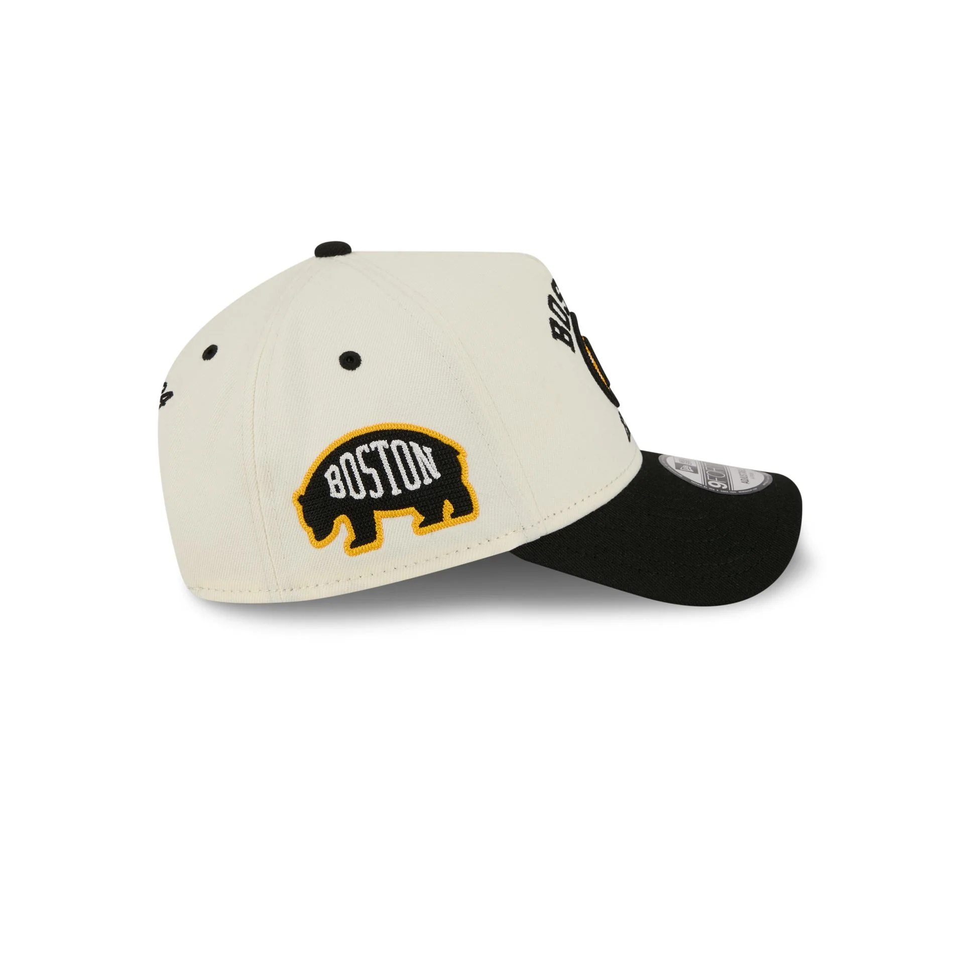 Boston Bruins Chrome White Arched 9FORTY A-Frame Snapback Hat - Image 4