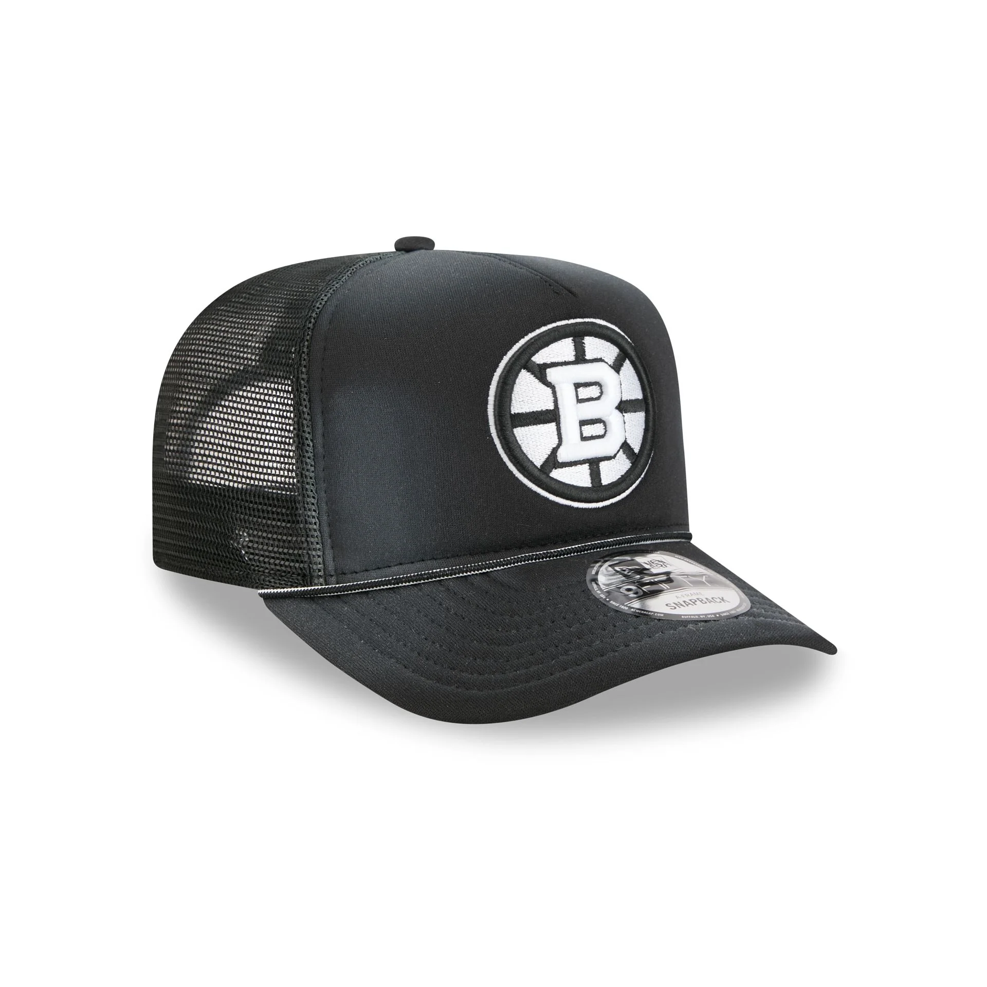 Boston Bruins Washed Black 9FIFTY A-Frame Trucker Hat - Image 3