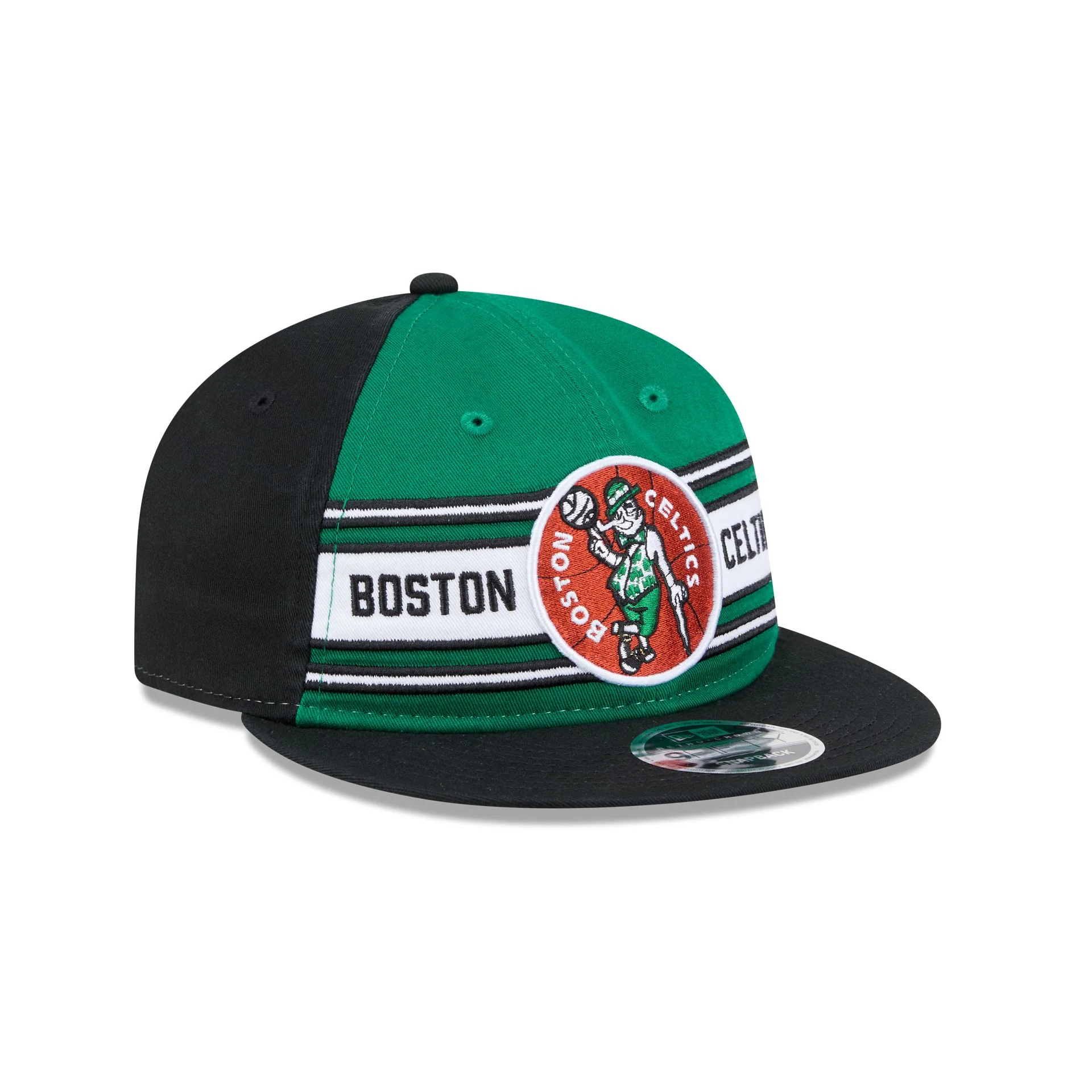 Boston Celtics Team Stripes Retro Crown 9FIFTY Snapback Hat - Image 3