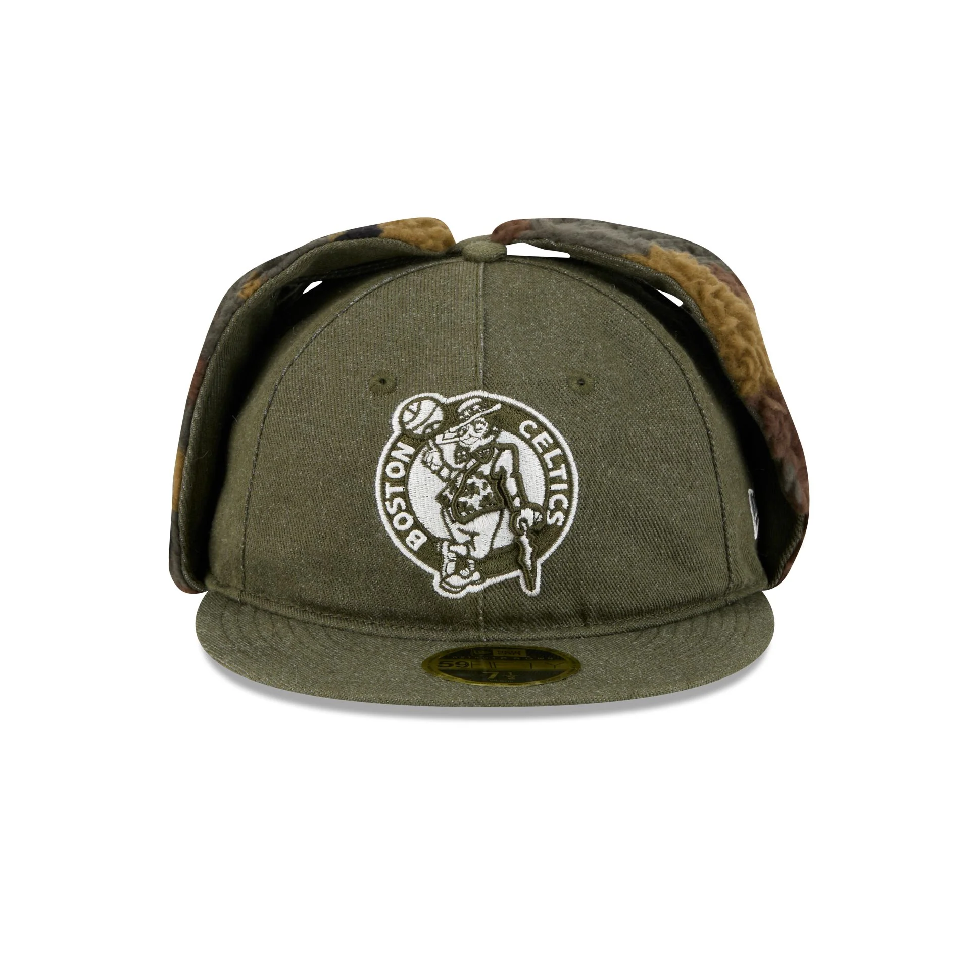 Boston Celtics Three Looms Cotton Twill Camo Retro Crown Dog Ear 59FIFTY Fitted Hat - Image 2
