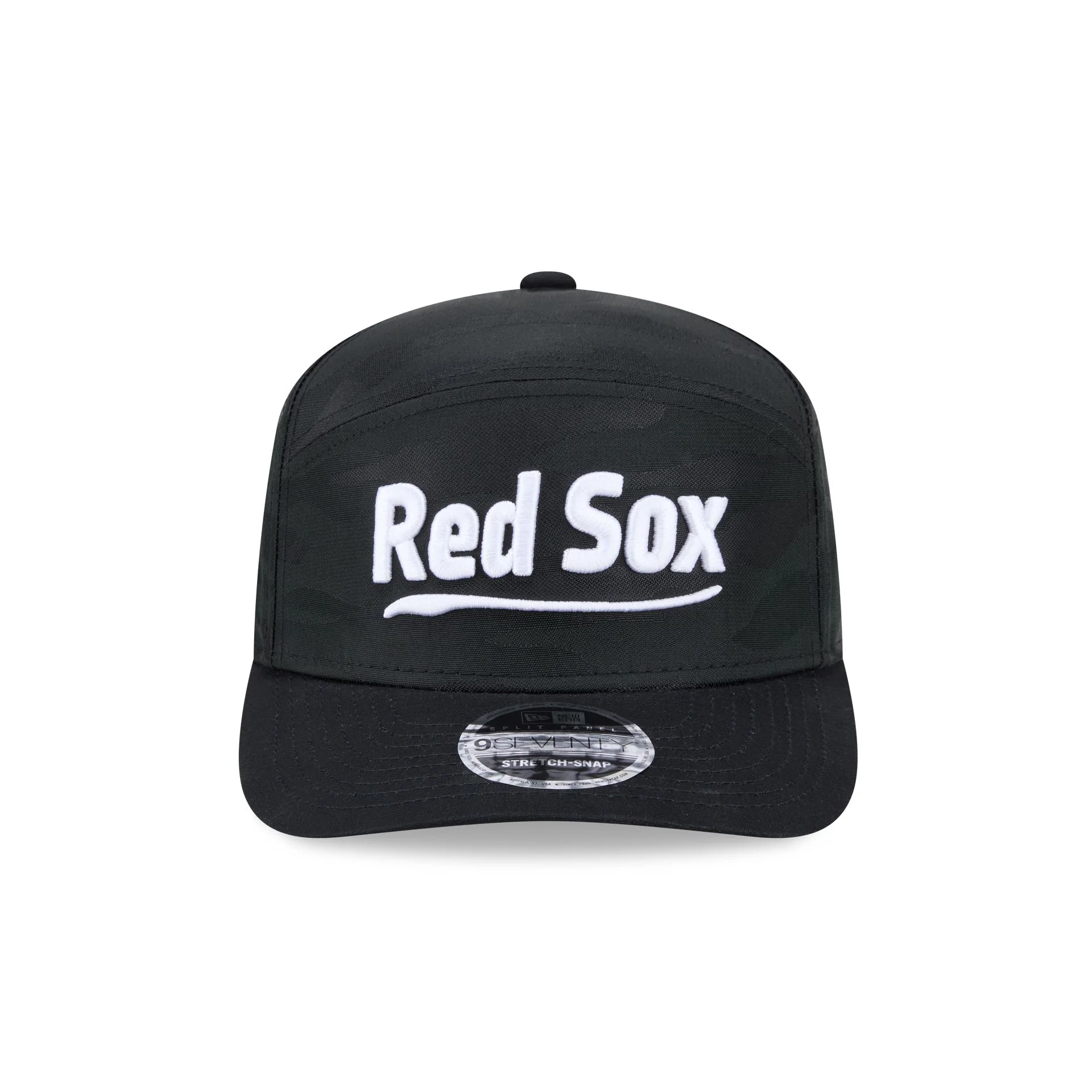 Boston Red Sox Black Camo Split Panel 9SEVENTY Stretch-Snap Hat - Image 2
