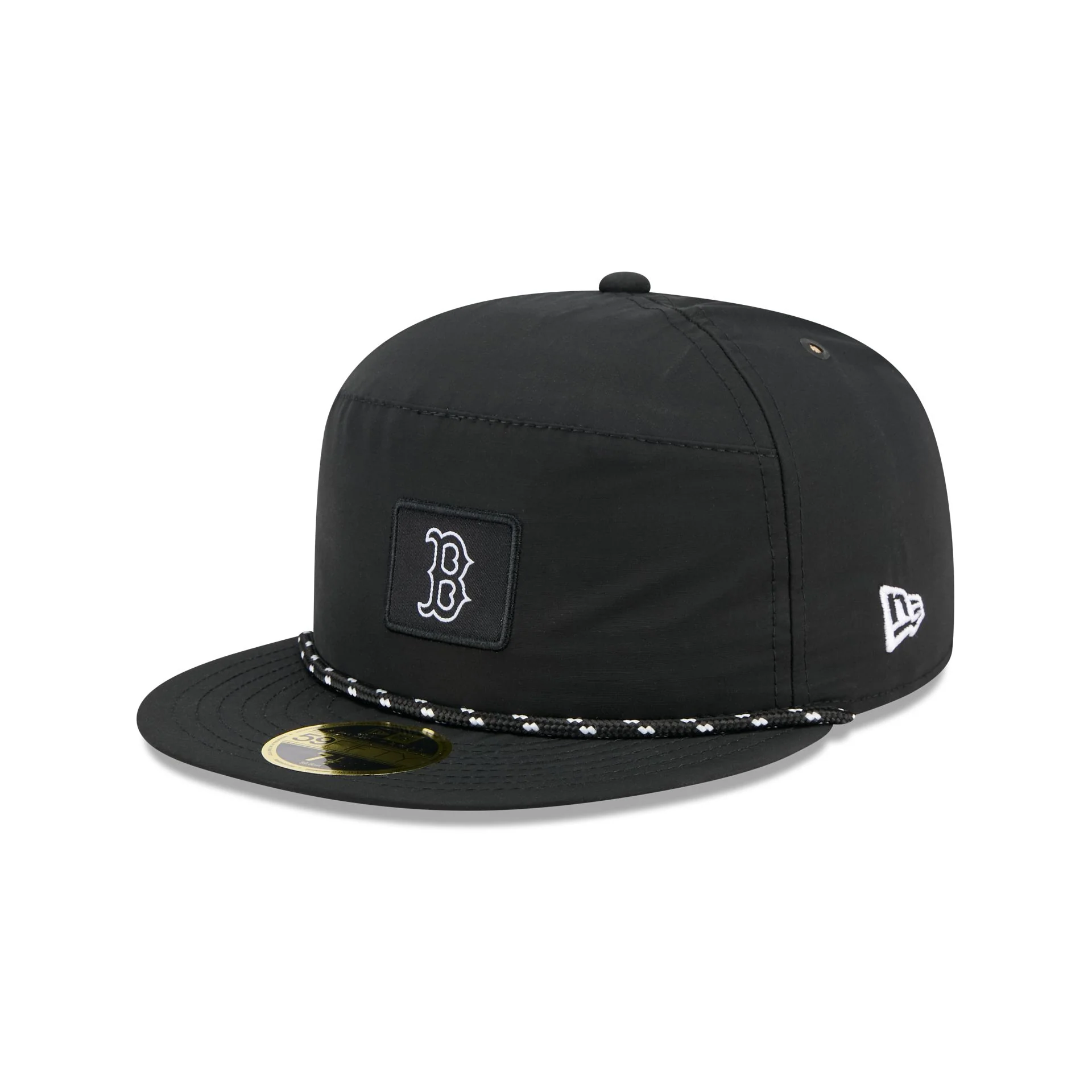 Boston Red Sox Black Poly Rope Split Panel 59FIFTY Fitted Hat
