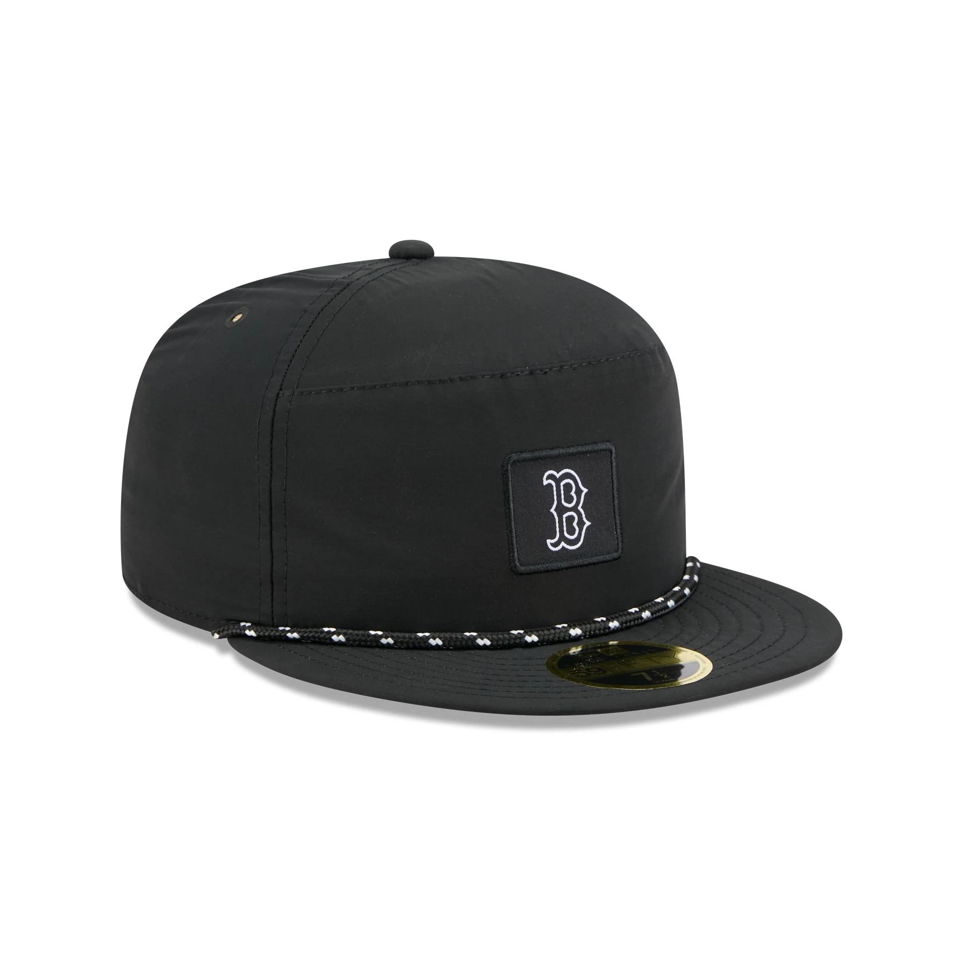 Boston Red Sox Black Poly Rope Split Panel 59FIFTY Fitted Hat - Image 3