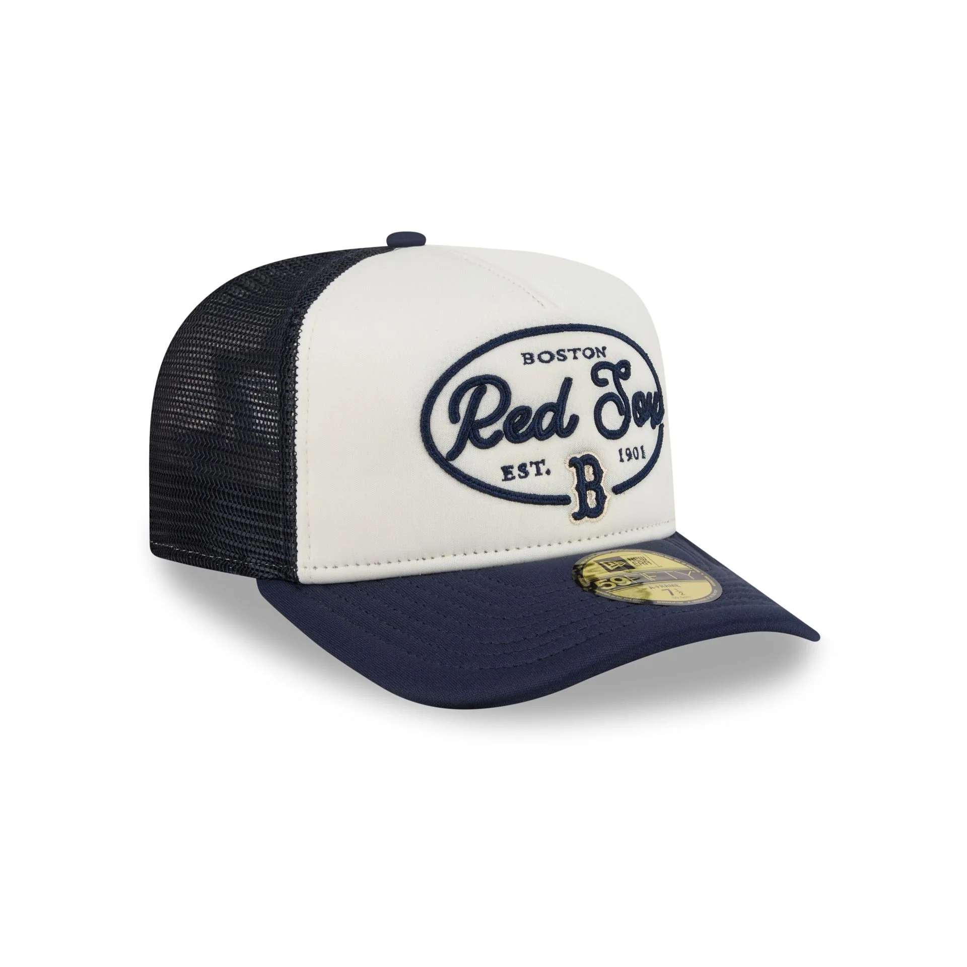 Boston Red Sox Chrome 59FIFTY Fitted Trucker Hat - Image 3