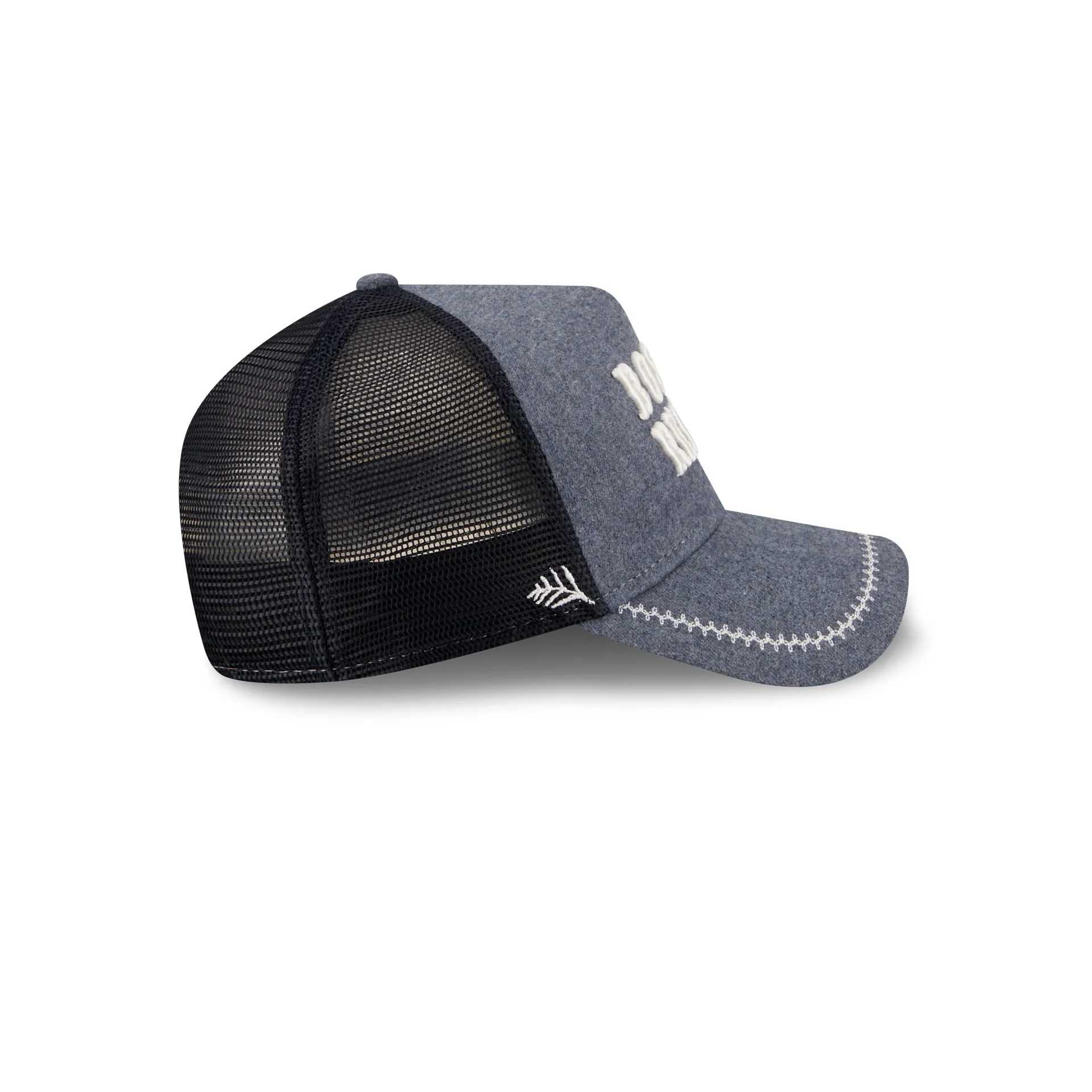 Boston Red Sox Navy Brushed Chambray 9FORTY A-Frame Trucker Hat - Image 5