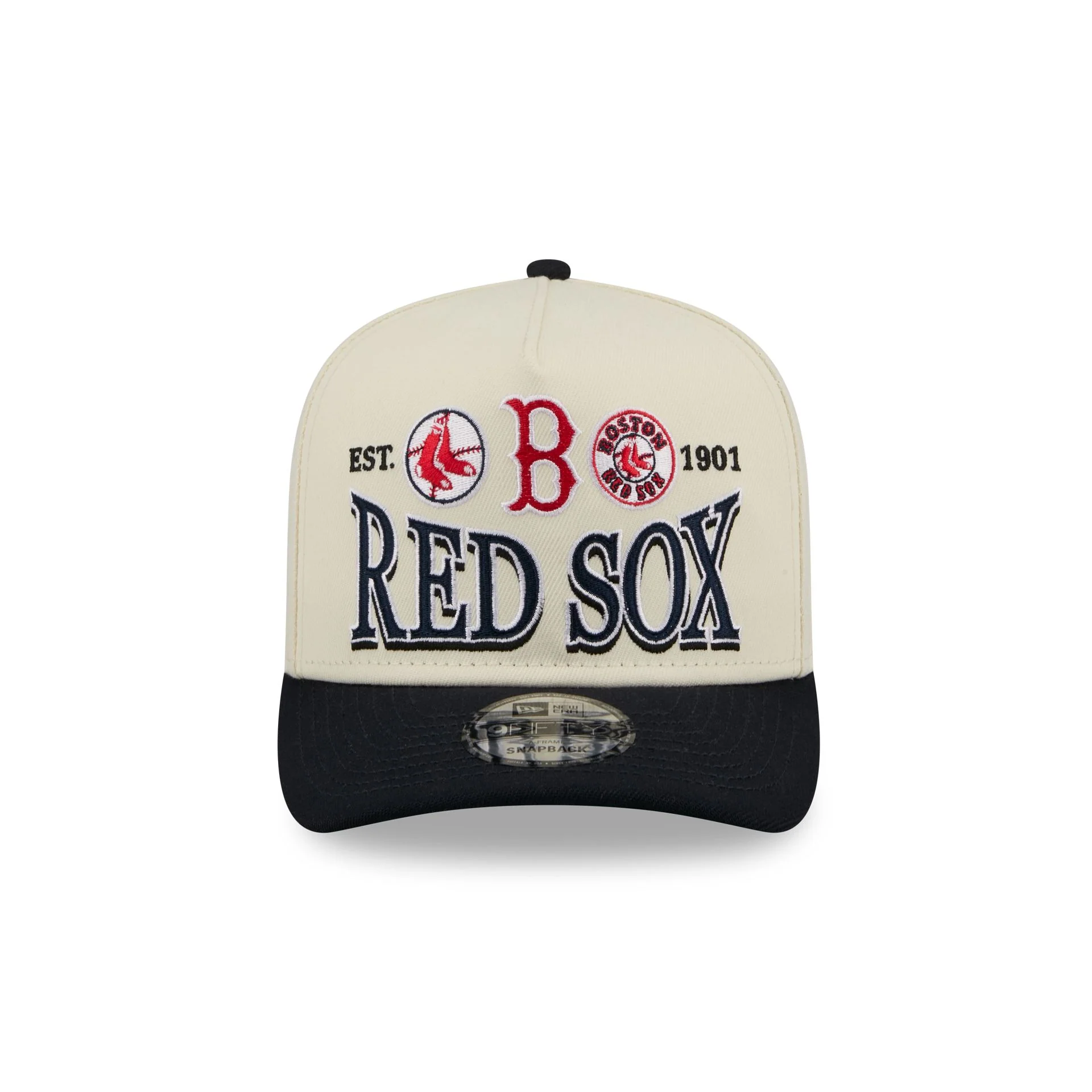 Boston Red Sox Three Hit Chrome White 9FIFTY A-Frame Snapback Hat - Image 2