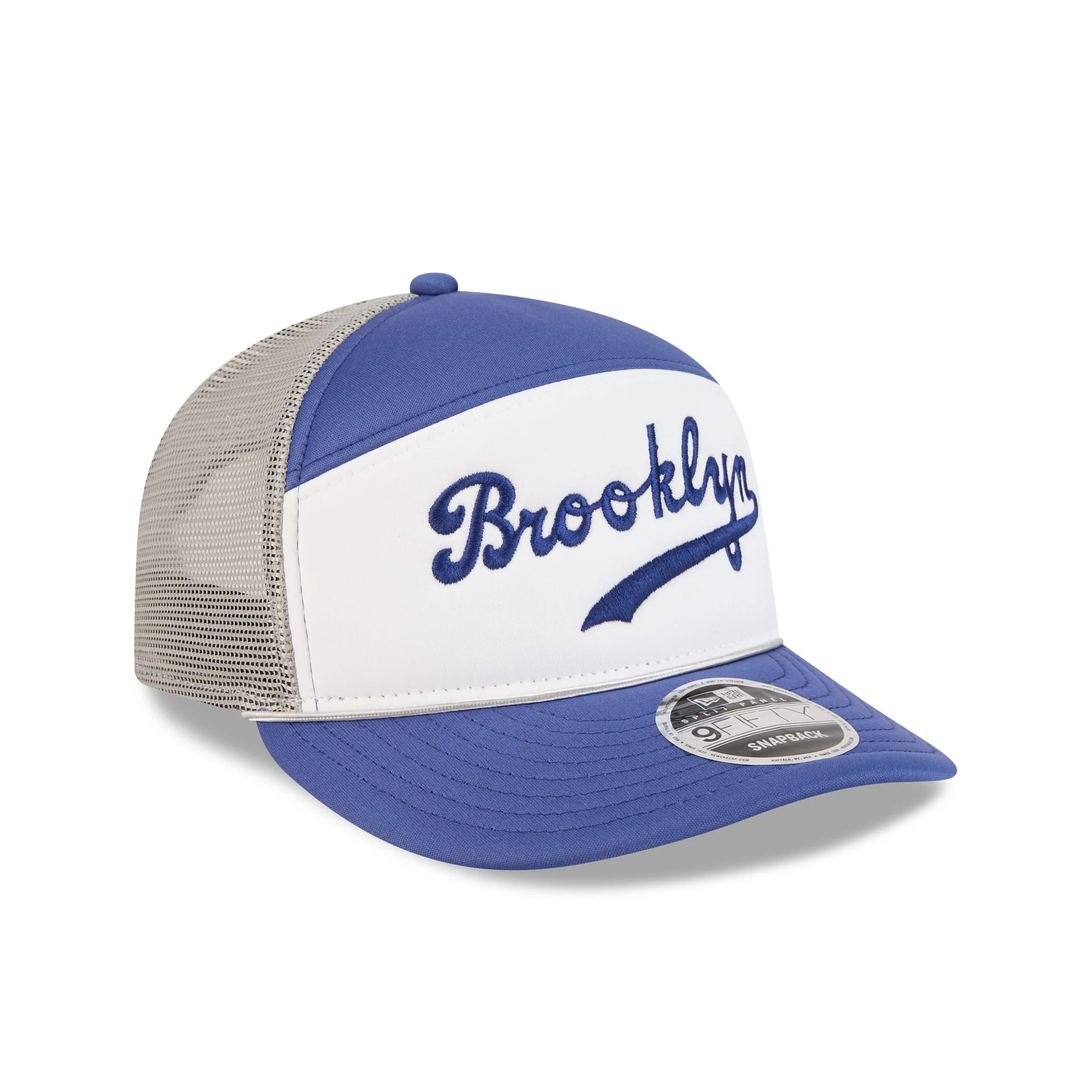 Brooklyn Dodgers Blocked Split Panel 9FIFTY Trucker Hat - Image 3