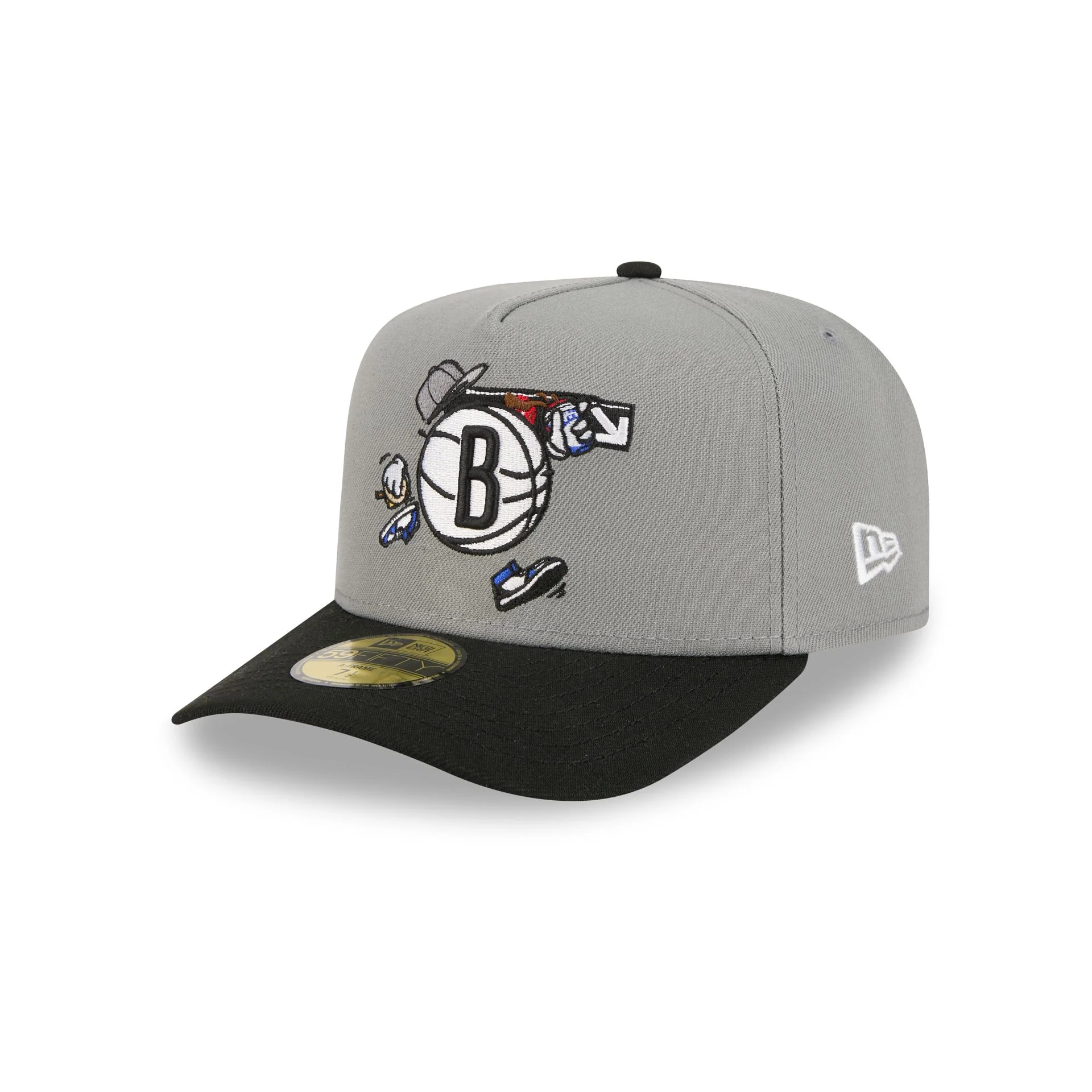Brooklyn Nets Cartoon 59FIFTY A-Frame Fitted Hat - Image 3