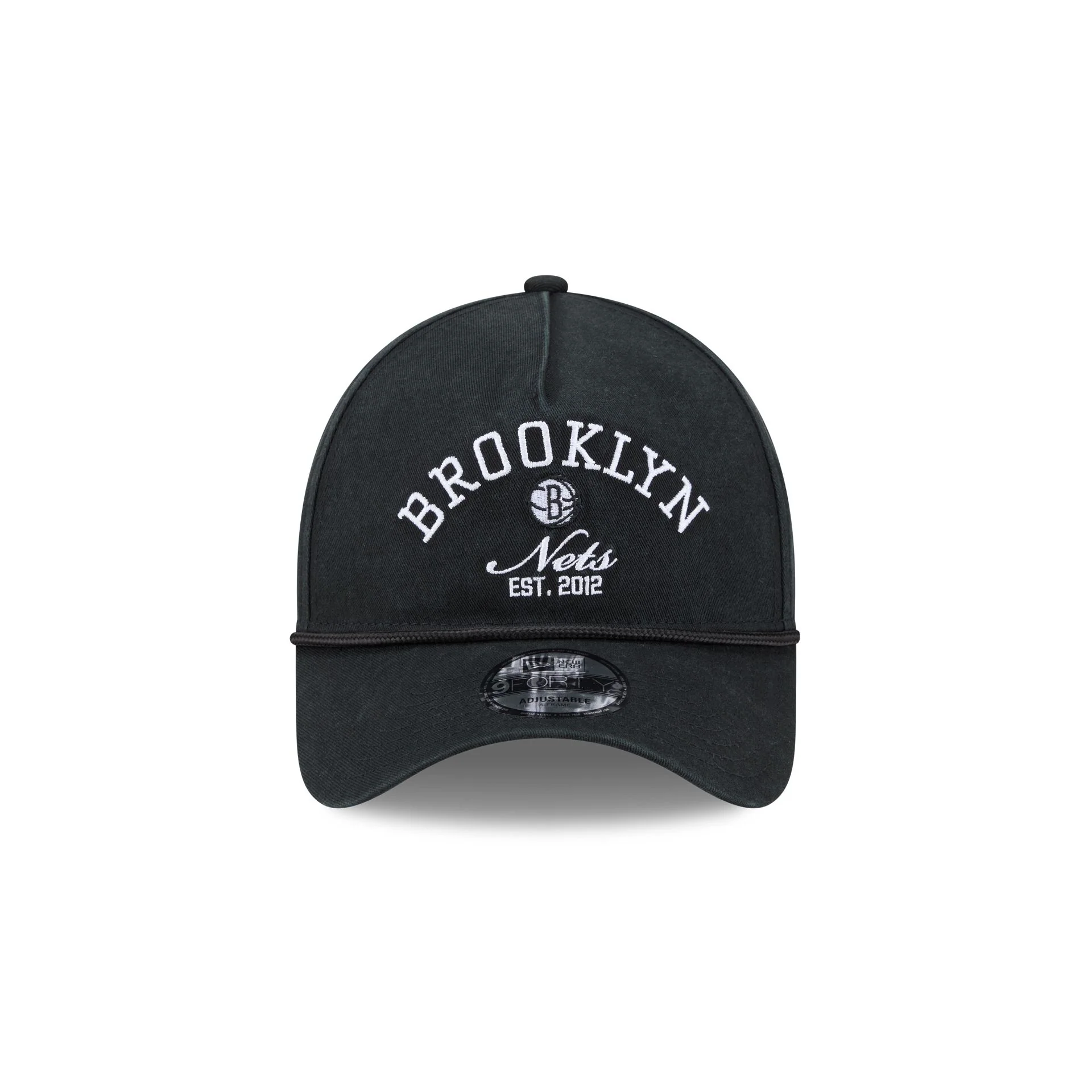 Brooklyn Nets Stacked Rope 9FORTY A-Frame Snapback Hat - Image 2