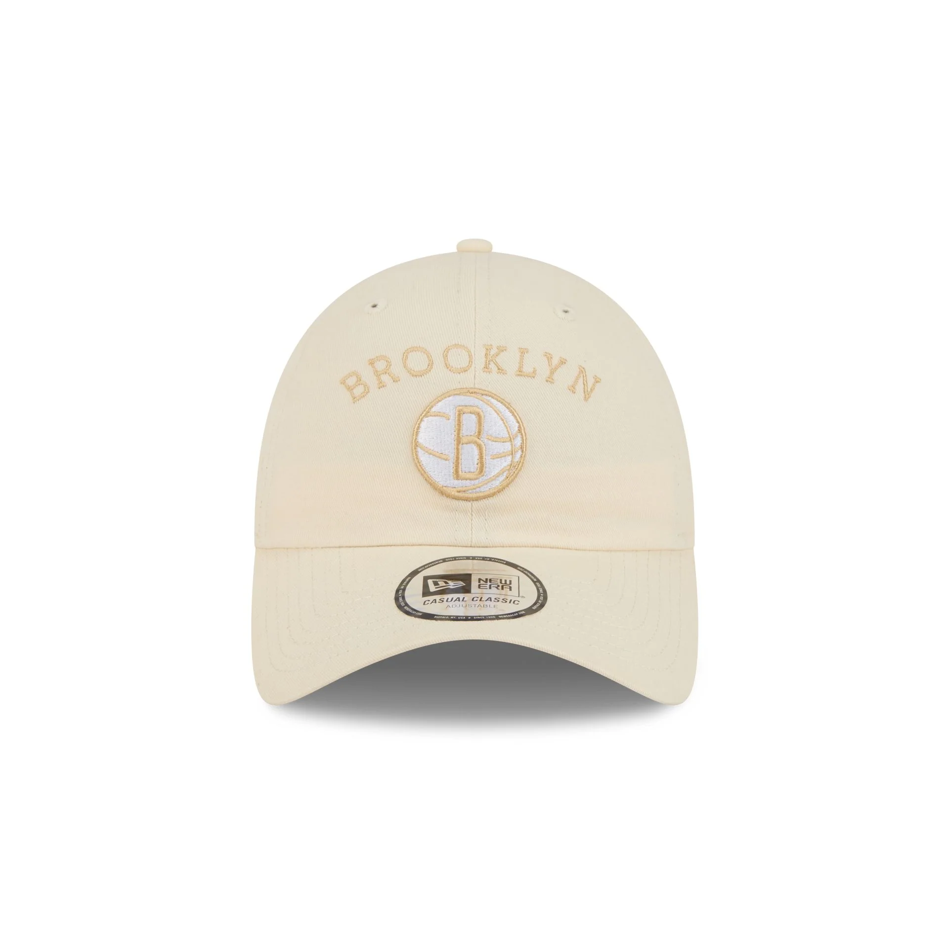Brooklyn Nets Team Logo Cream Casual Classic Adjustable Hat - Image 2